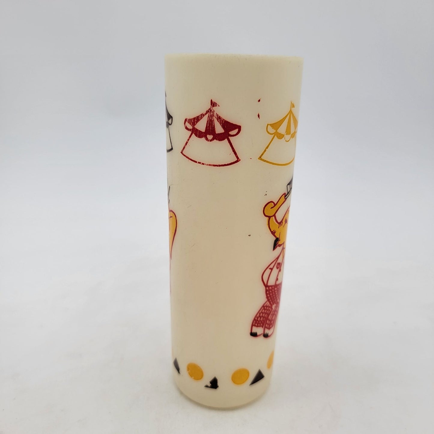 Vintage Mid-Century Modern Circus Themed Plastic Tumblers Set Of 6