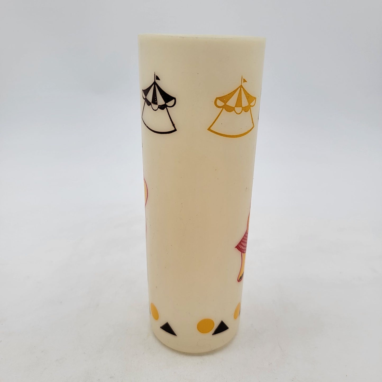 Vintage Mid-Century Modern Circus Themed Plastic Tumblers Set Of 6