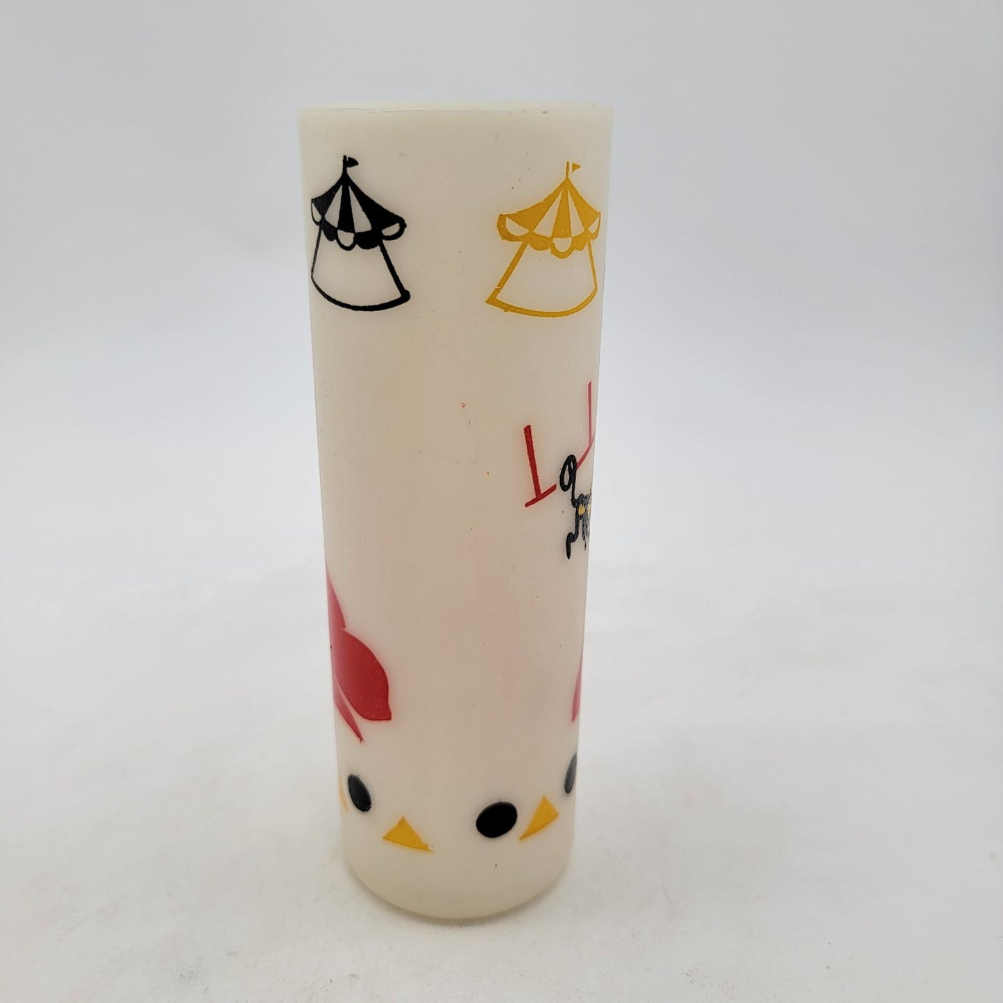 Vintage Mid-Century Modern Circus Themed Plastic Tumblers Set Of 6
