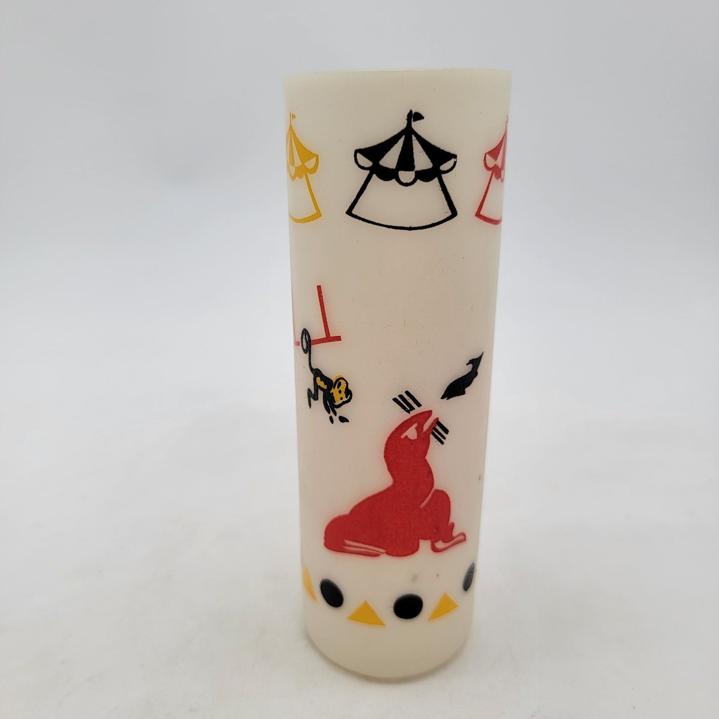 Vintage Mid-Century Modern Circus Themed Plastic Tumblers Set Of 6