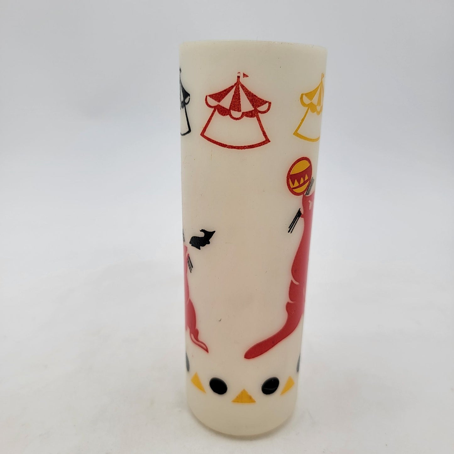 Vintage Mid-Century Modern Circus Themed Plastic Tumblers Set Of 6