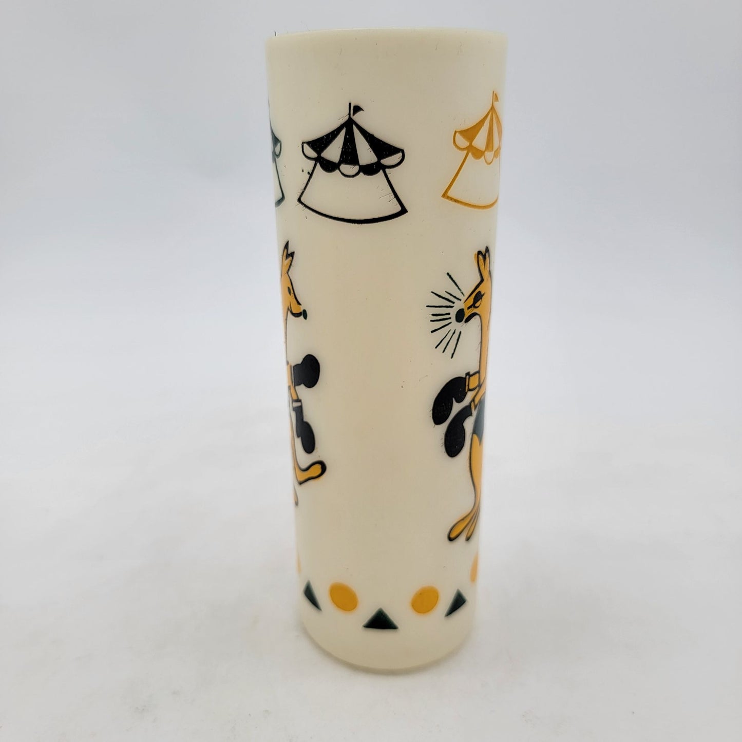 Vintage Mid-Century Modern Circus Themed Plastic Tumblers Set Of 6