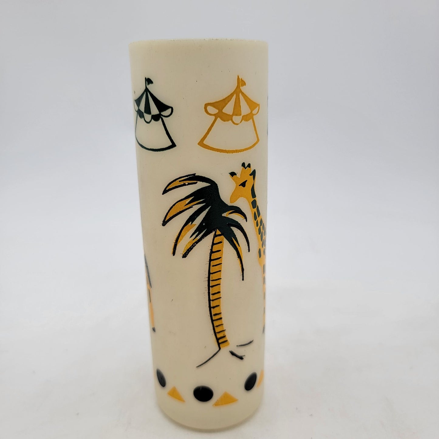 Vintage Mid-Century Modern Circus Themed Plastic Tumblers Set Of 6