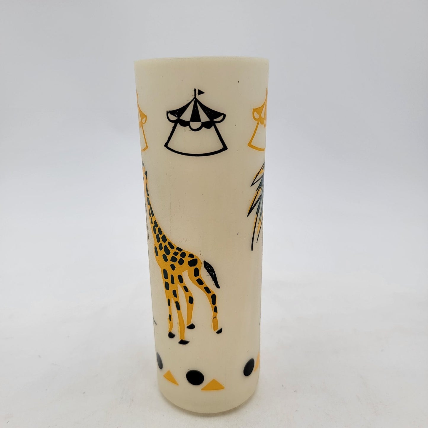 Vintage Mid-Century Modern Circus Themed Plastic Tumblers Set Of 6