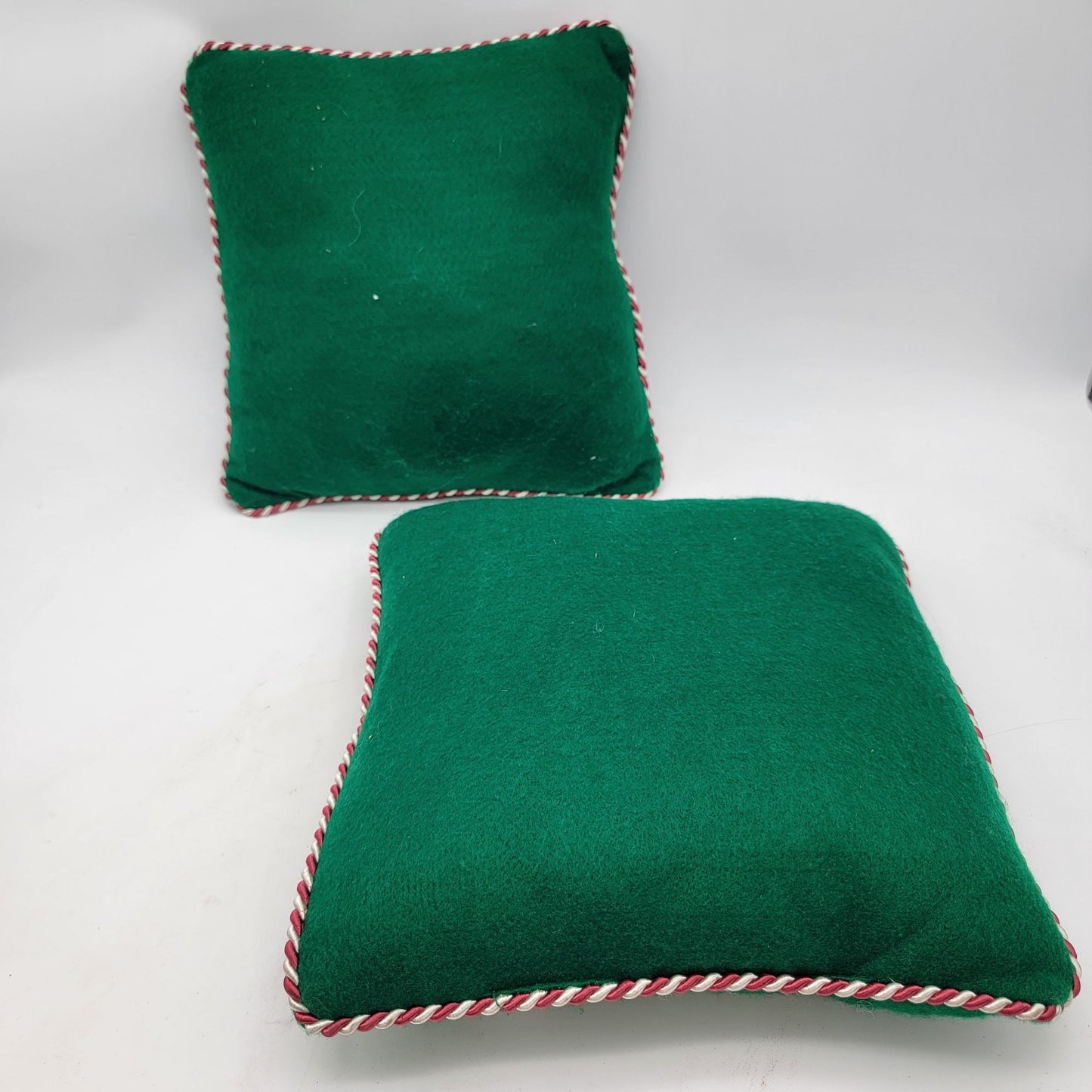 Pair of Vintage Christmas Candy Cane Felt Pillows
