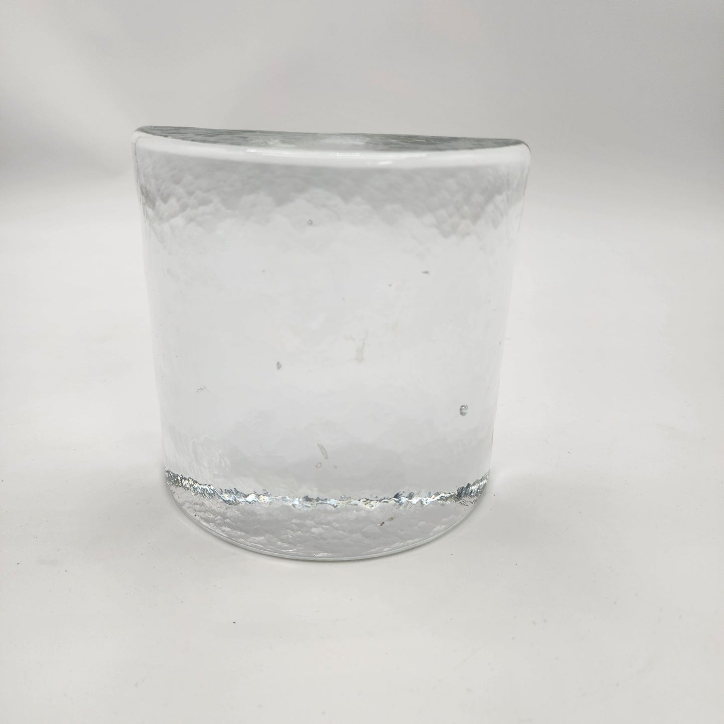 Blenko Clear Glass Half Moon Bookend
