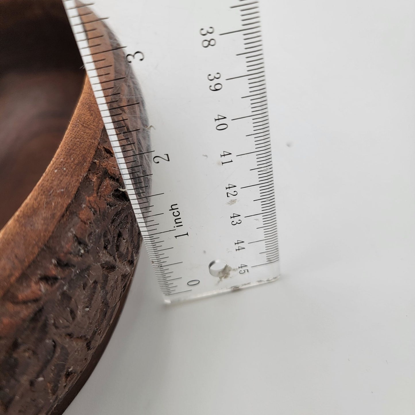 Handcrafted Carved Wooden Oval Bowl