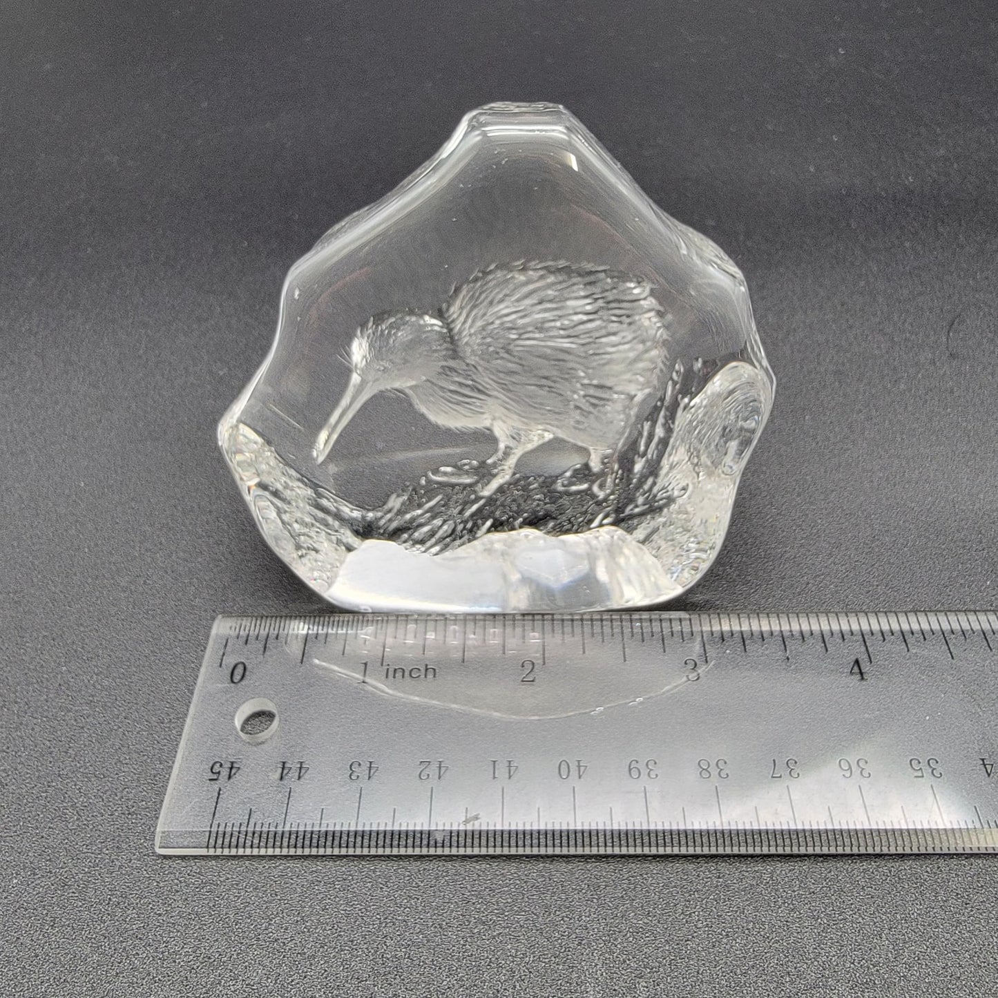 Mats Jonasson Full Lead Crystal Kiwi Bird Paperweight