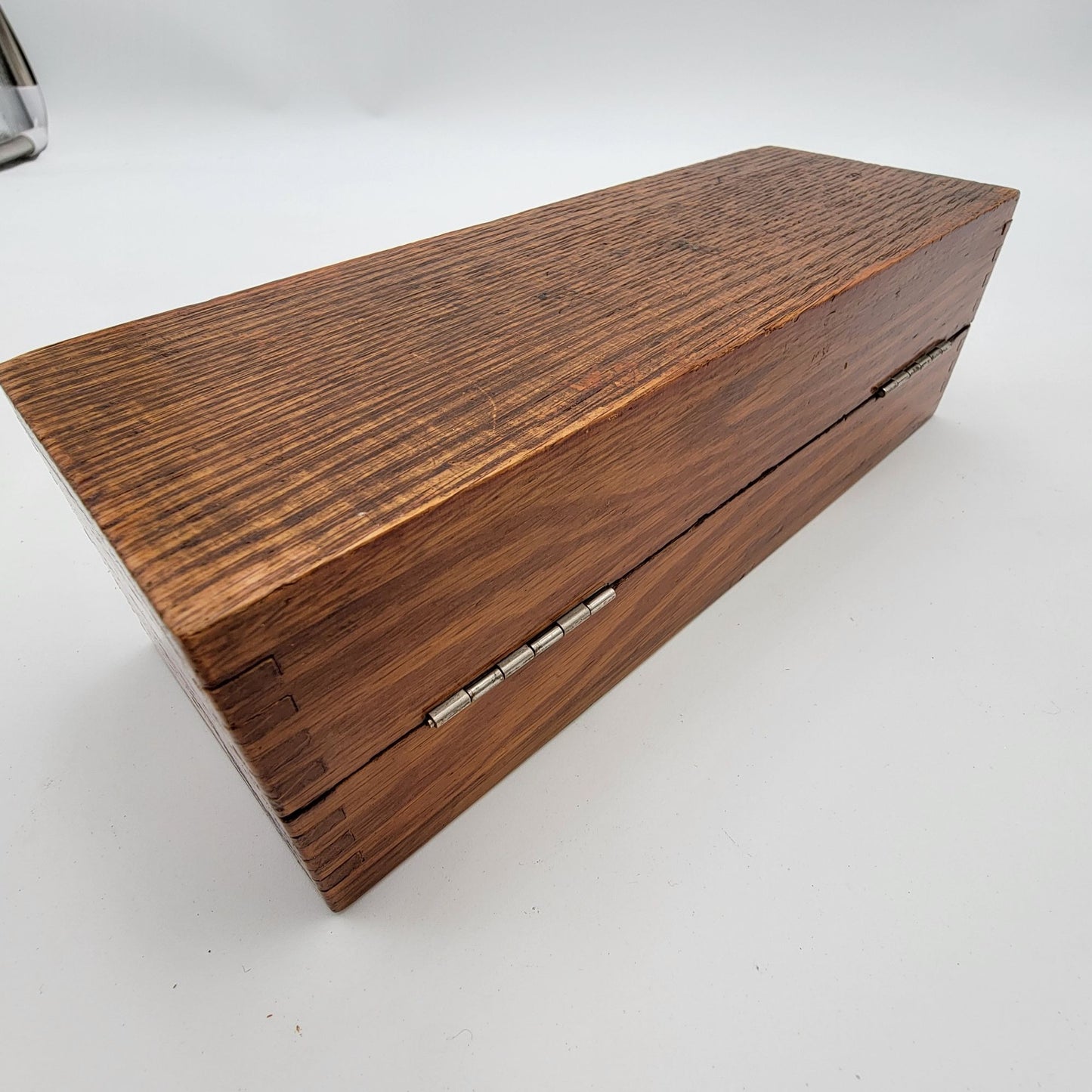 Vintage Wooden Jewelry Box With Velvet Interior