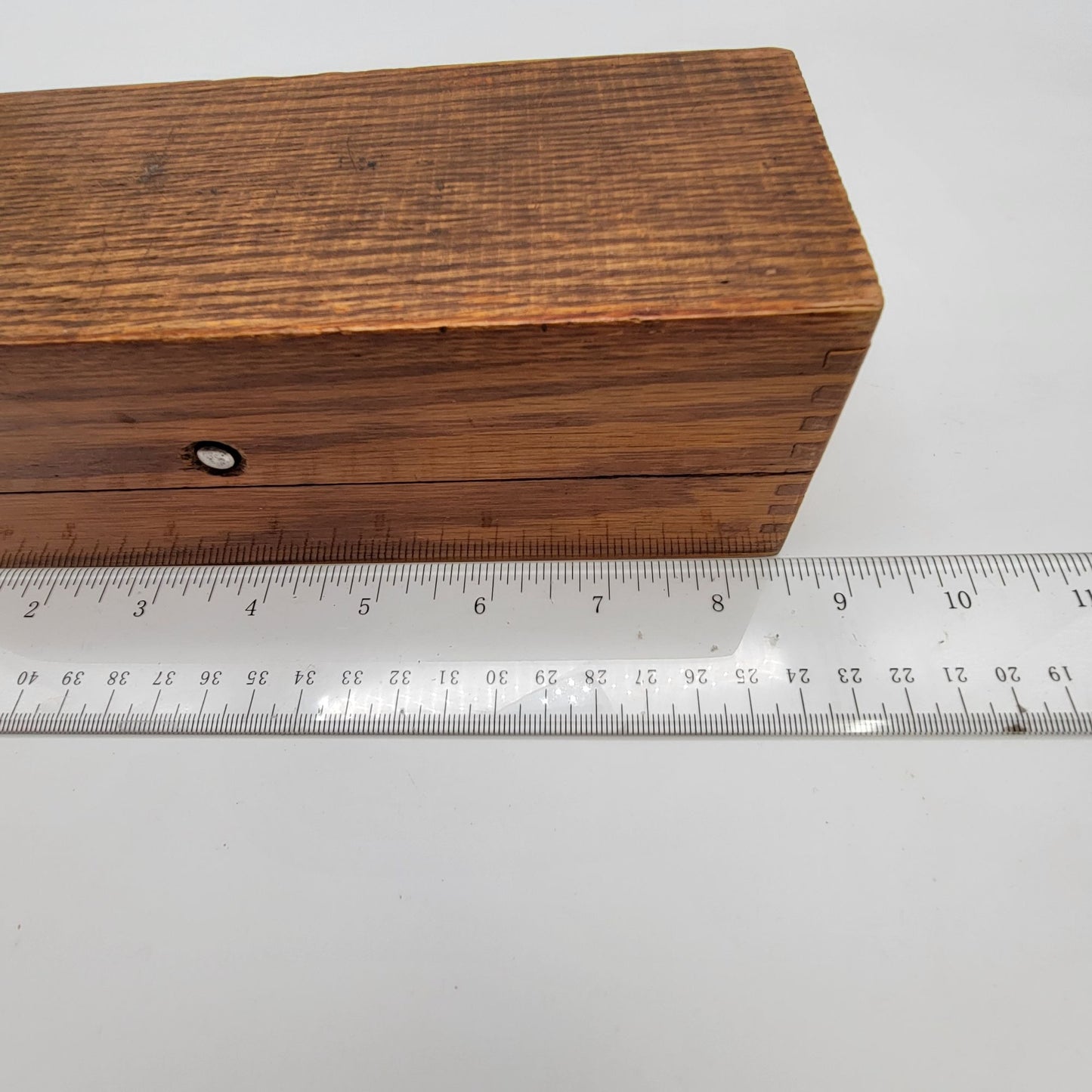 Vintage Wooden Jewelry Box With Velvet Interior