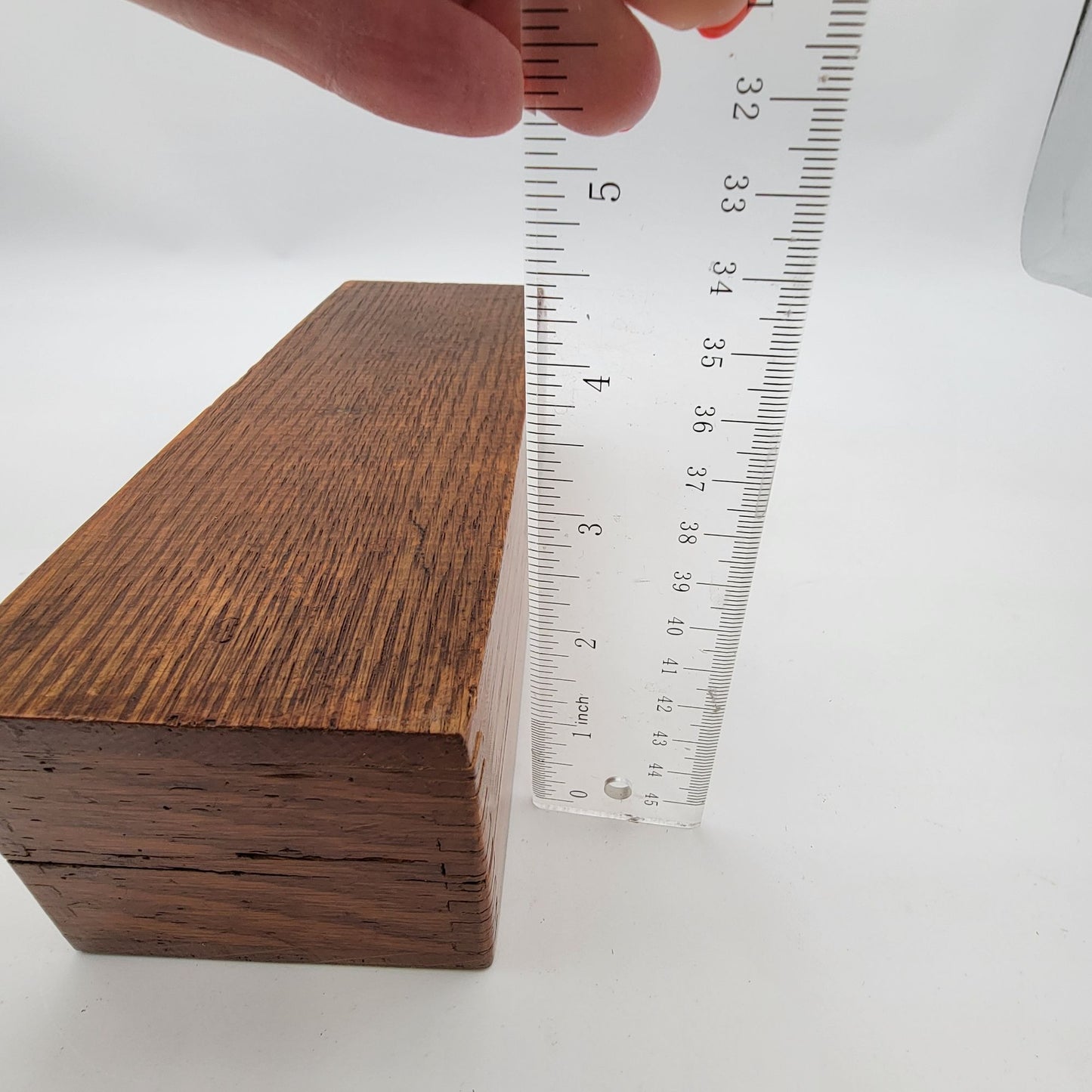 Vintage Wooden Jewelry Box With Velvet Interior