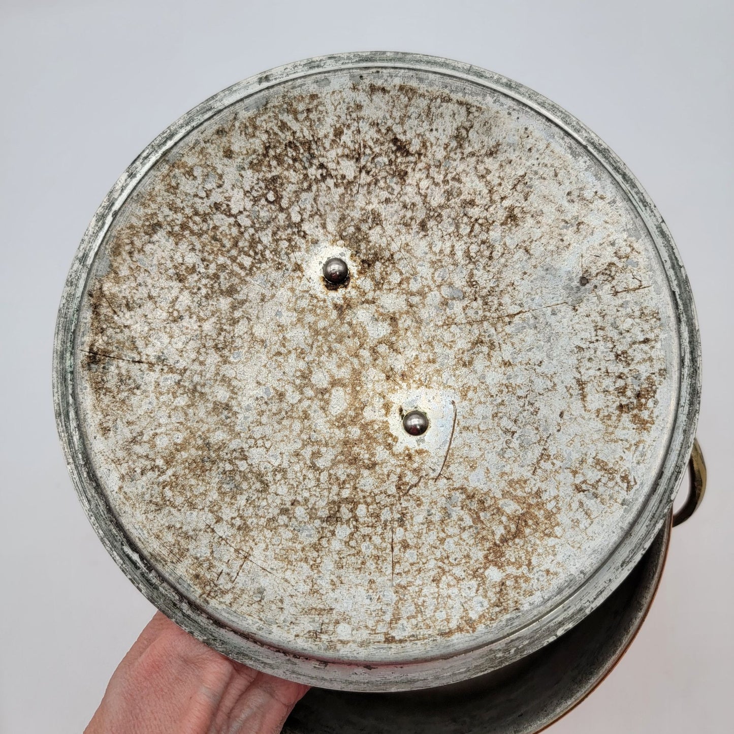 Vintage Copral Portugal Copper Stock Pot With Lid & Handles