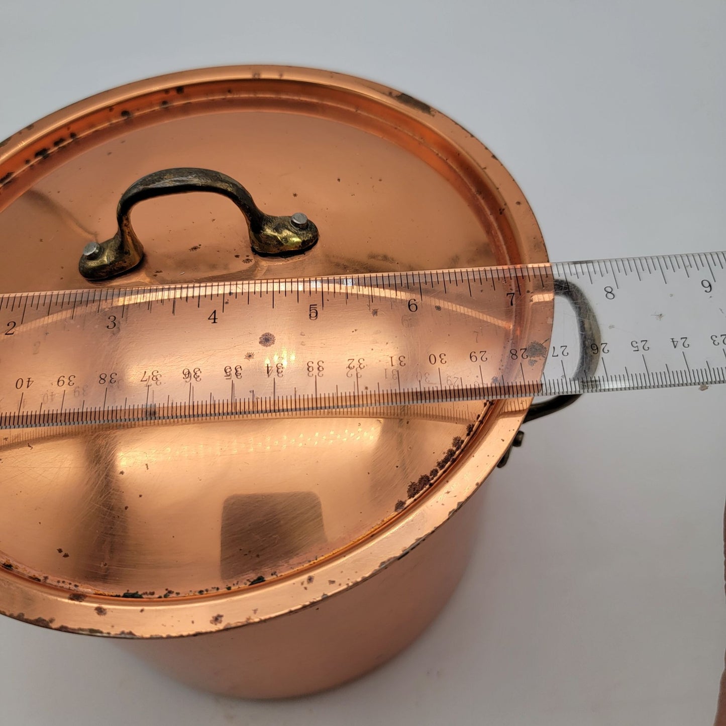 Vintage Copral Portugal Copper Stock Pot With Lid & Handles