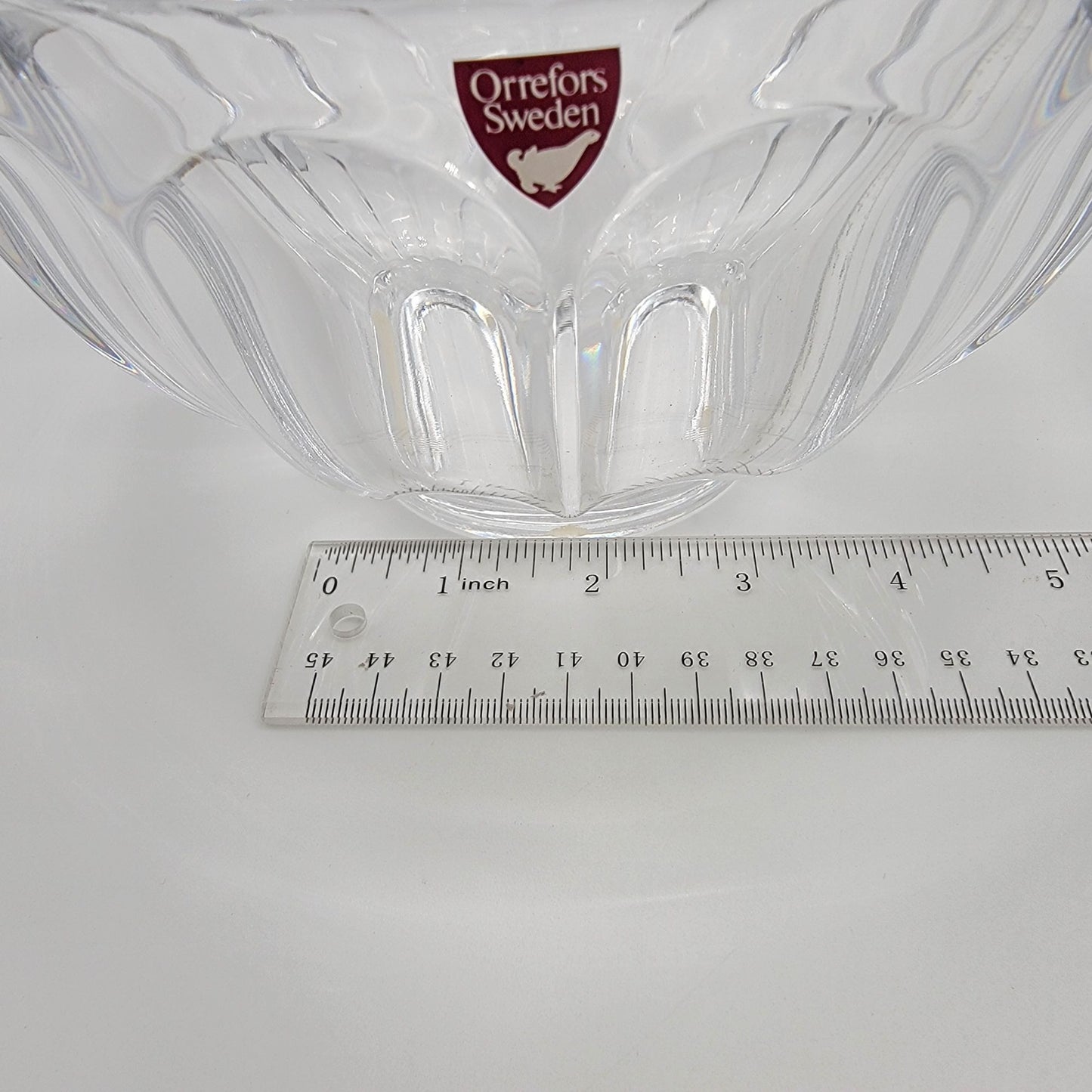 Vintage Orrefors Crystal Bowl By Gunner Cyren San Michele Collection