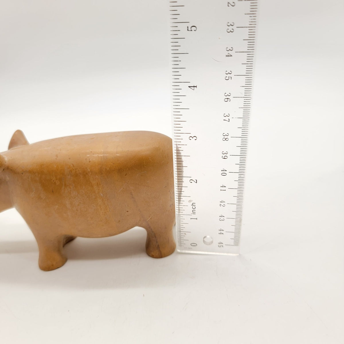 Vintage Carved Soapstone Hippopotamus Figurine