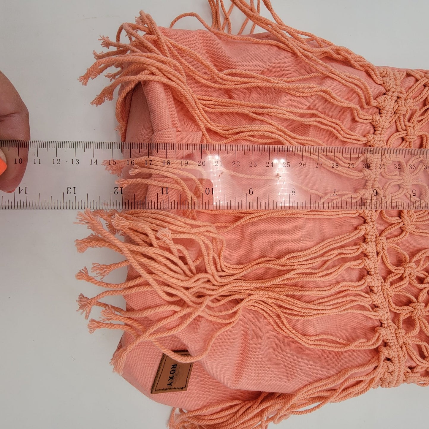 Roxy Coral Fringe Crossbody Bag With Macramé Strap