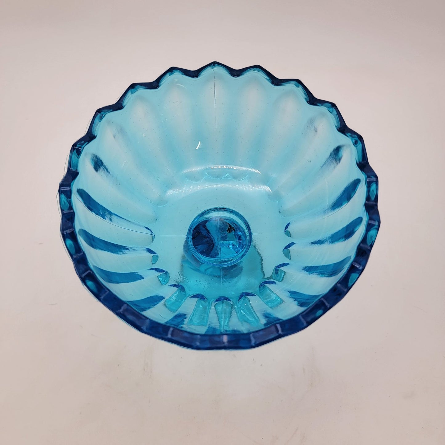 Vintage Indiana Glass Blue Tulip Shape Compote Candy Dish Bowl