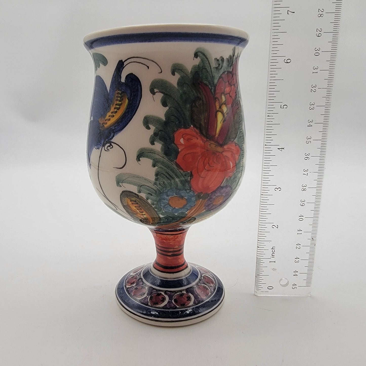 Kalliopi Nikolaou Hand Made Skyros Folk Art Faience Goblet
