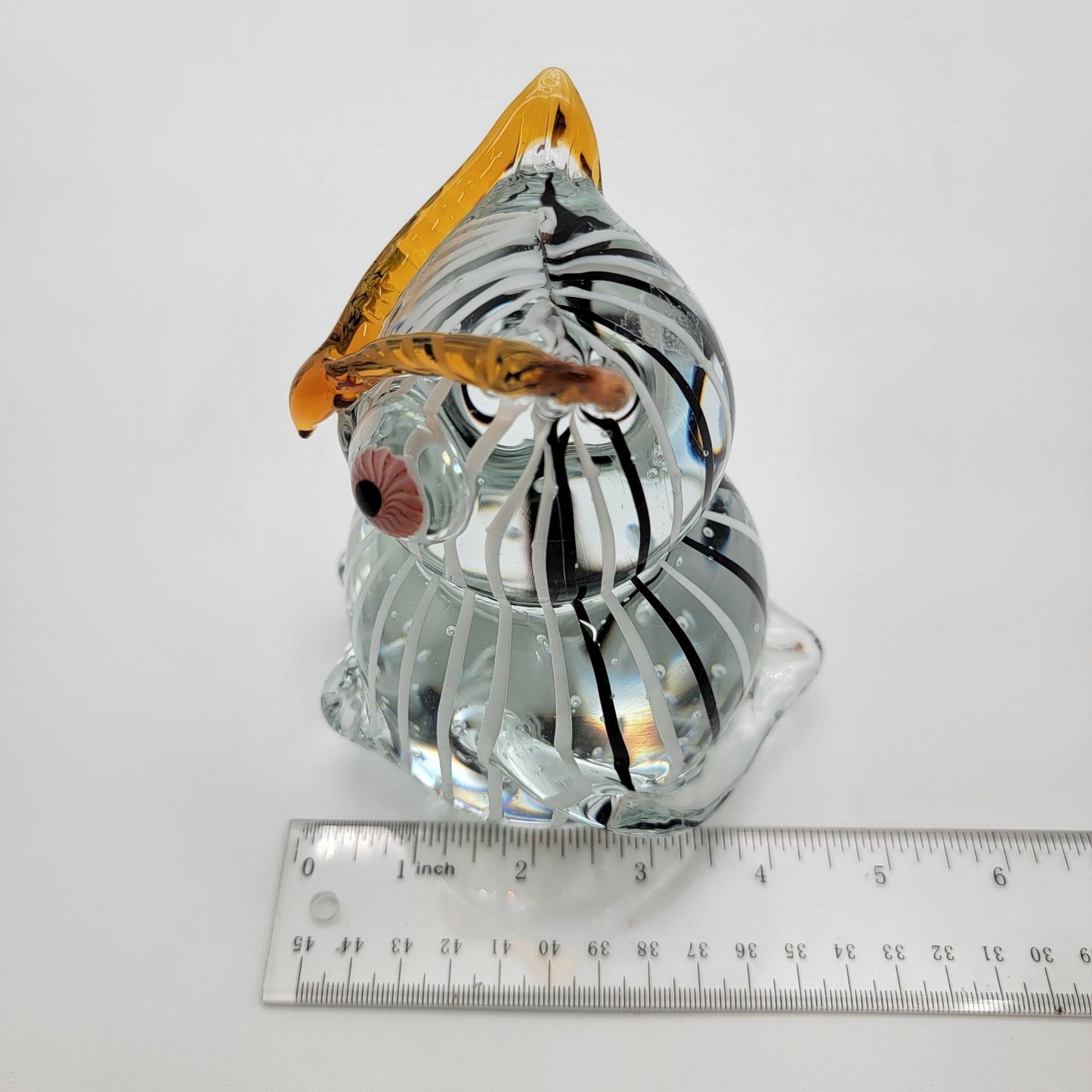 Hand Blown Art Glass Owl Sculpture