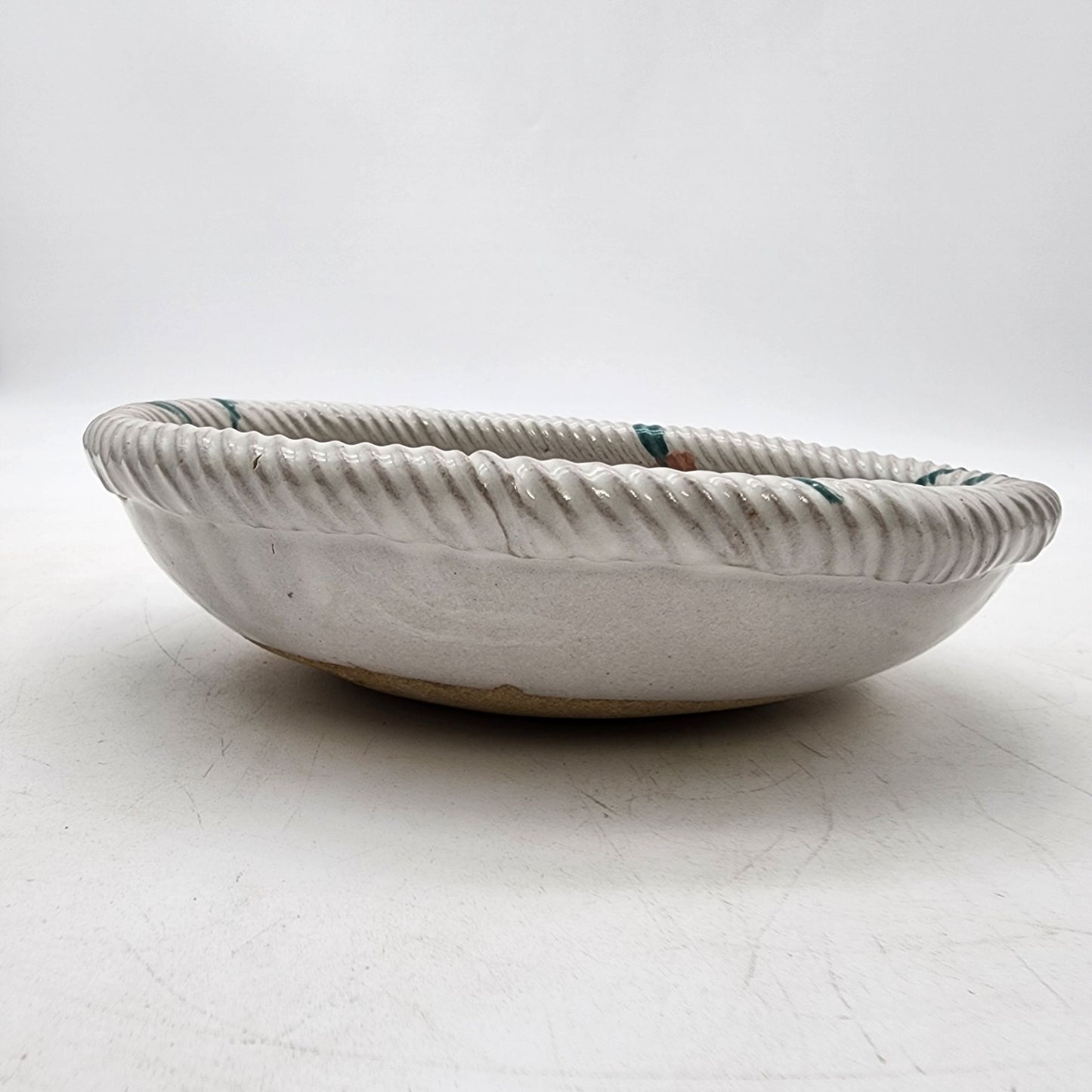 Studio Art Pottery Rope Edge Bowl Artist Signed