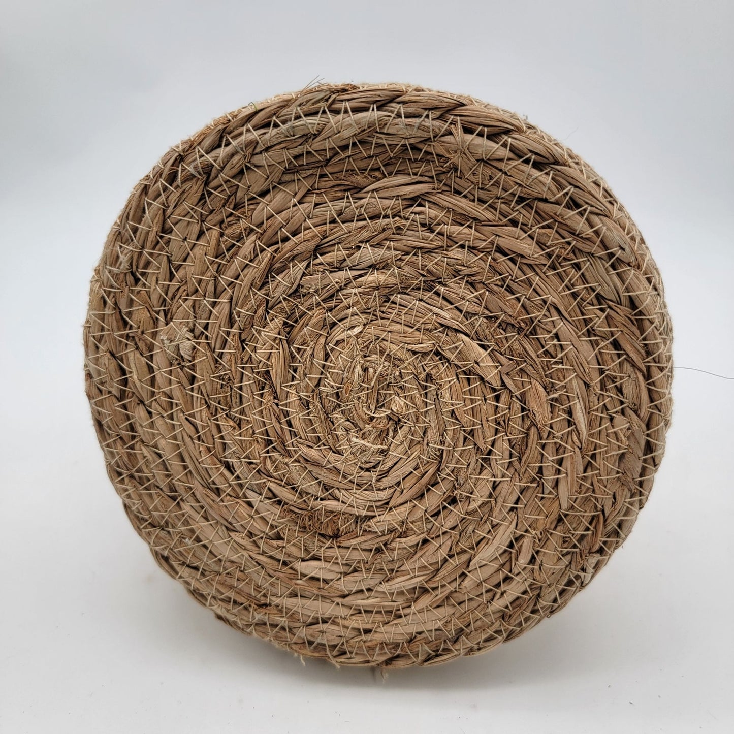Handwoven Straw Beehive Basket With Lid