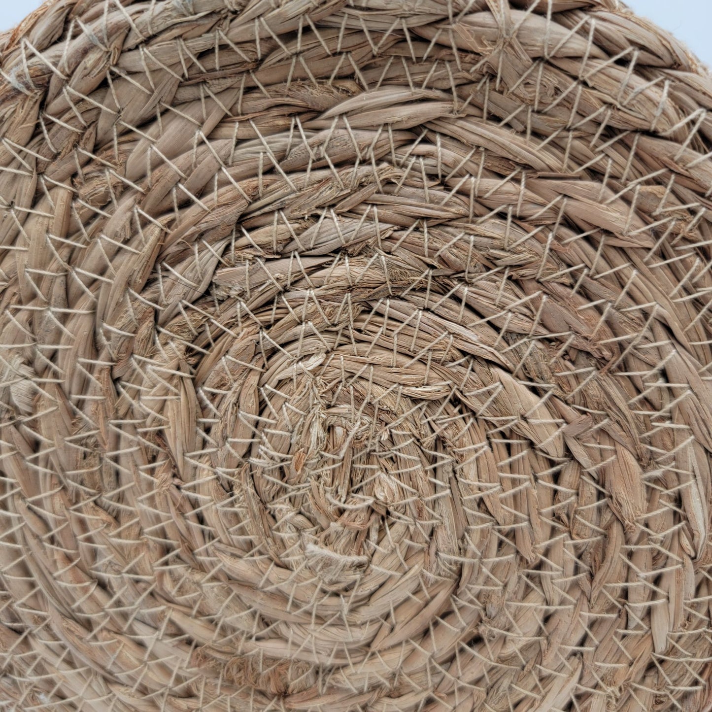 Handwoven Straw Beehive Basket With Lid