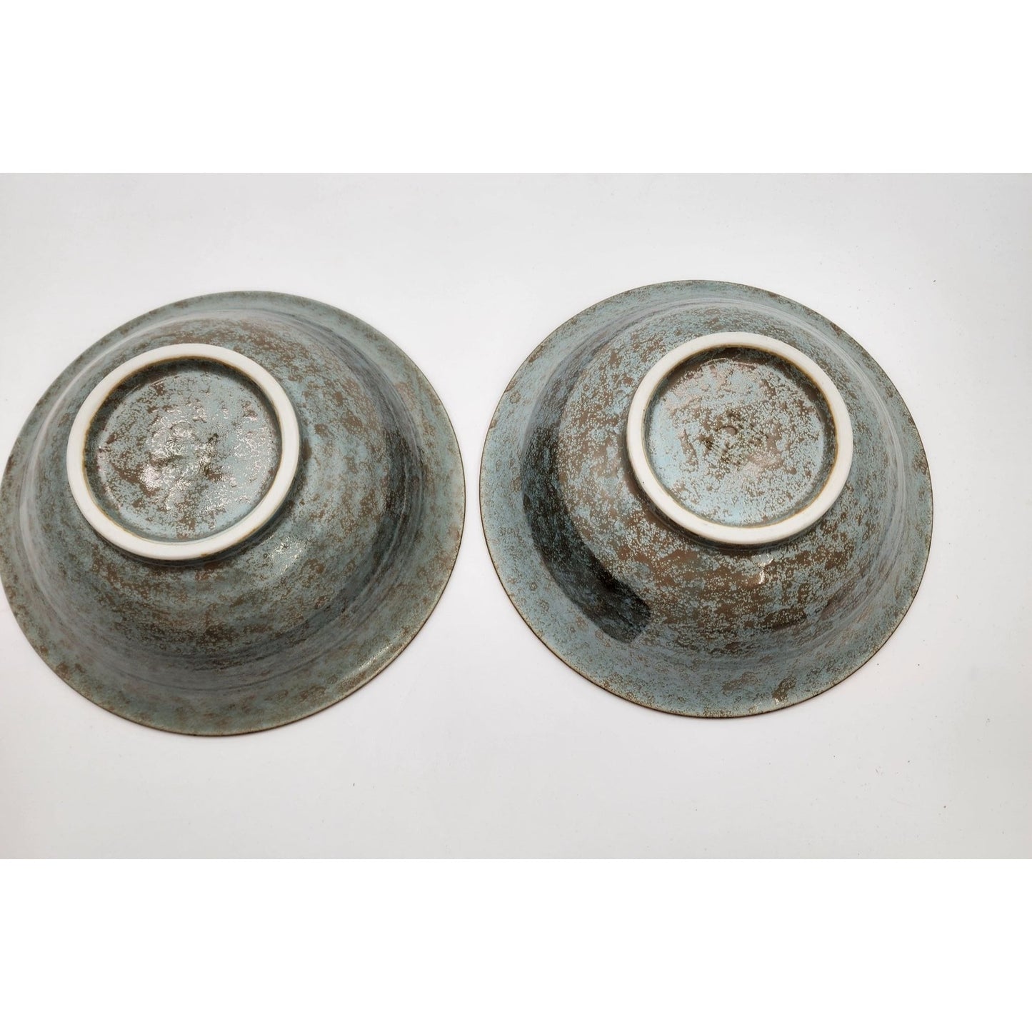 Pair of Vintage Kotobuki Bowl Early Spring Blossoms Blue Pottery