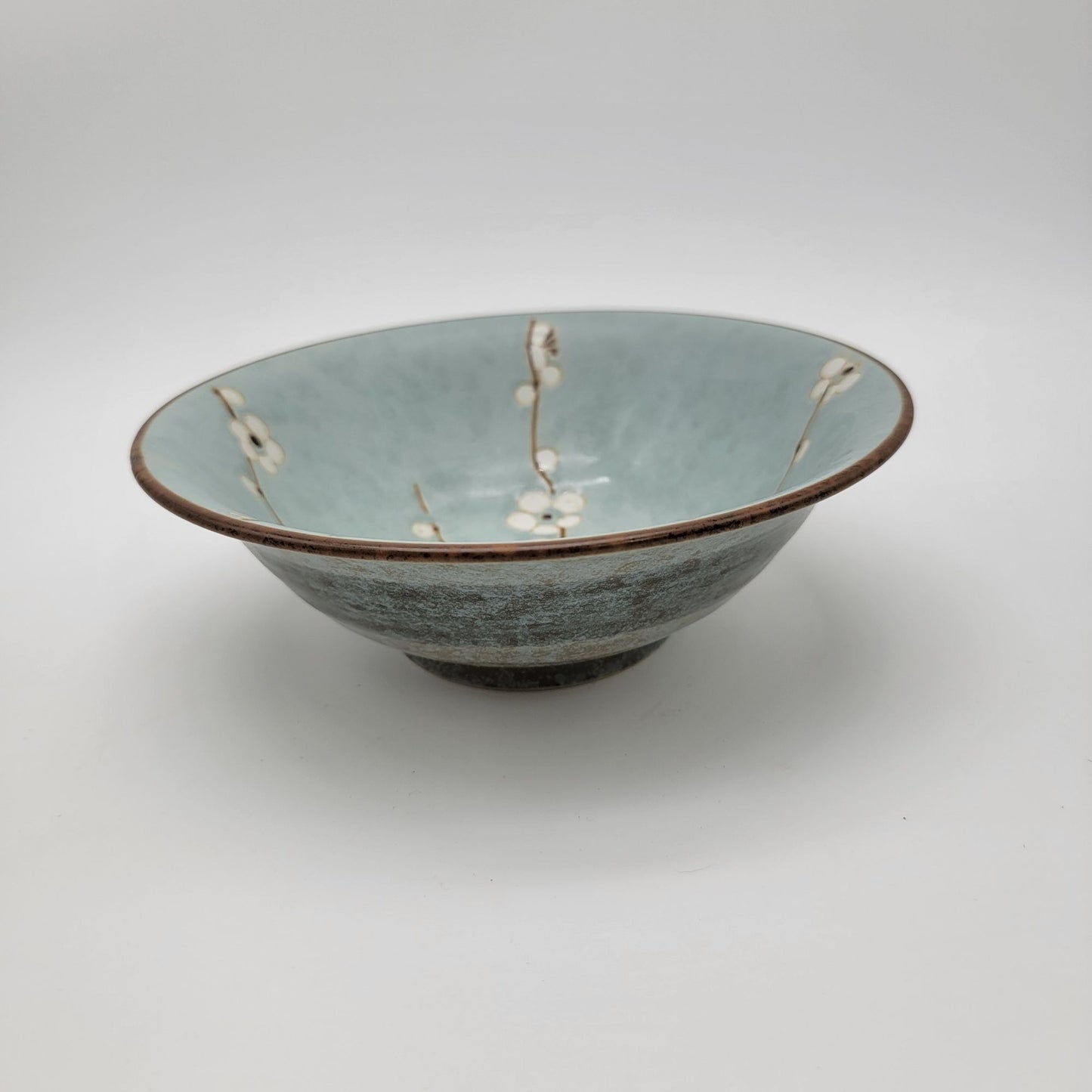 Pair of Vintage Kotobuki Bowl Early Spring Blossoms Blue Pottery