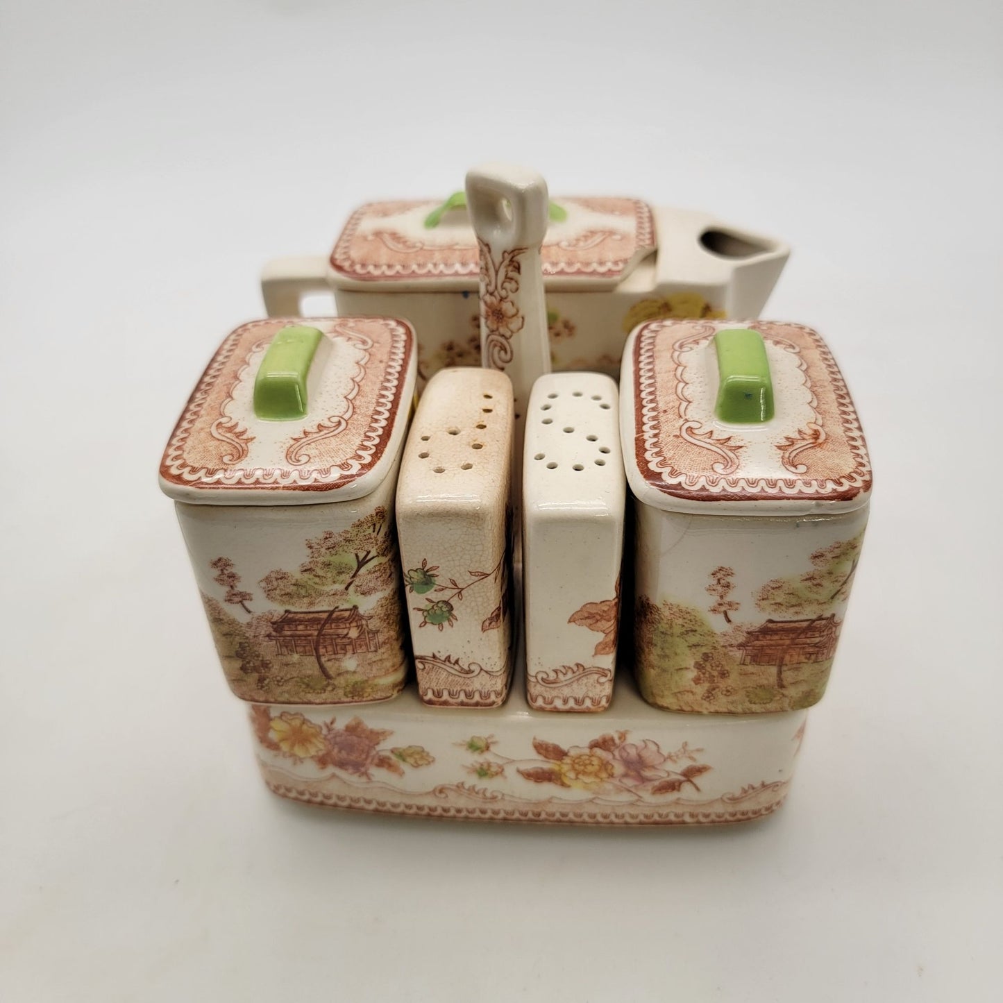Vintage Brown & Ritchie Oriental Garden Condiment Set