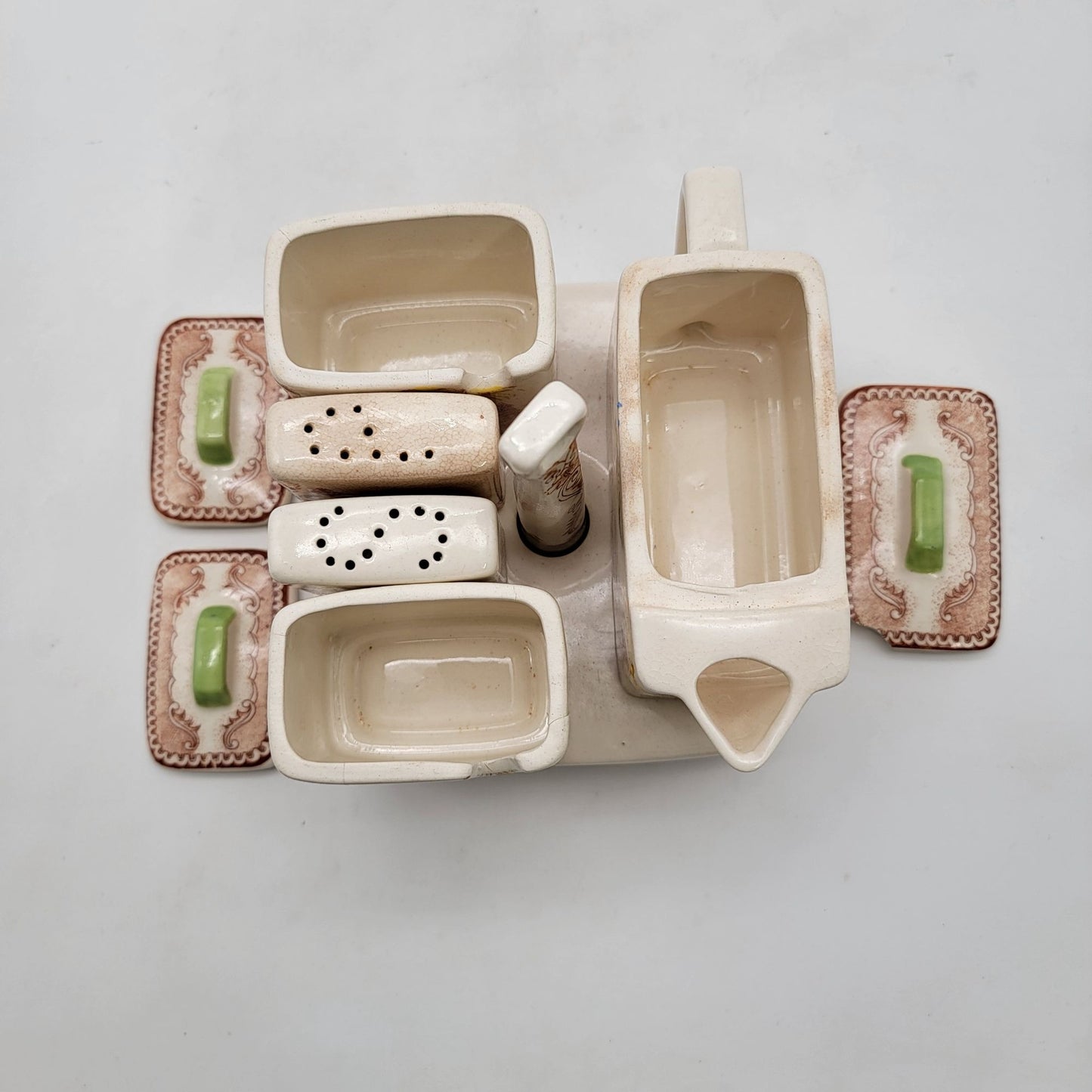 Vintage Brown & Ritchie Oriental Garden Condiment Set