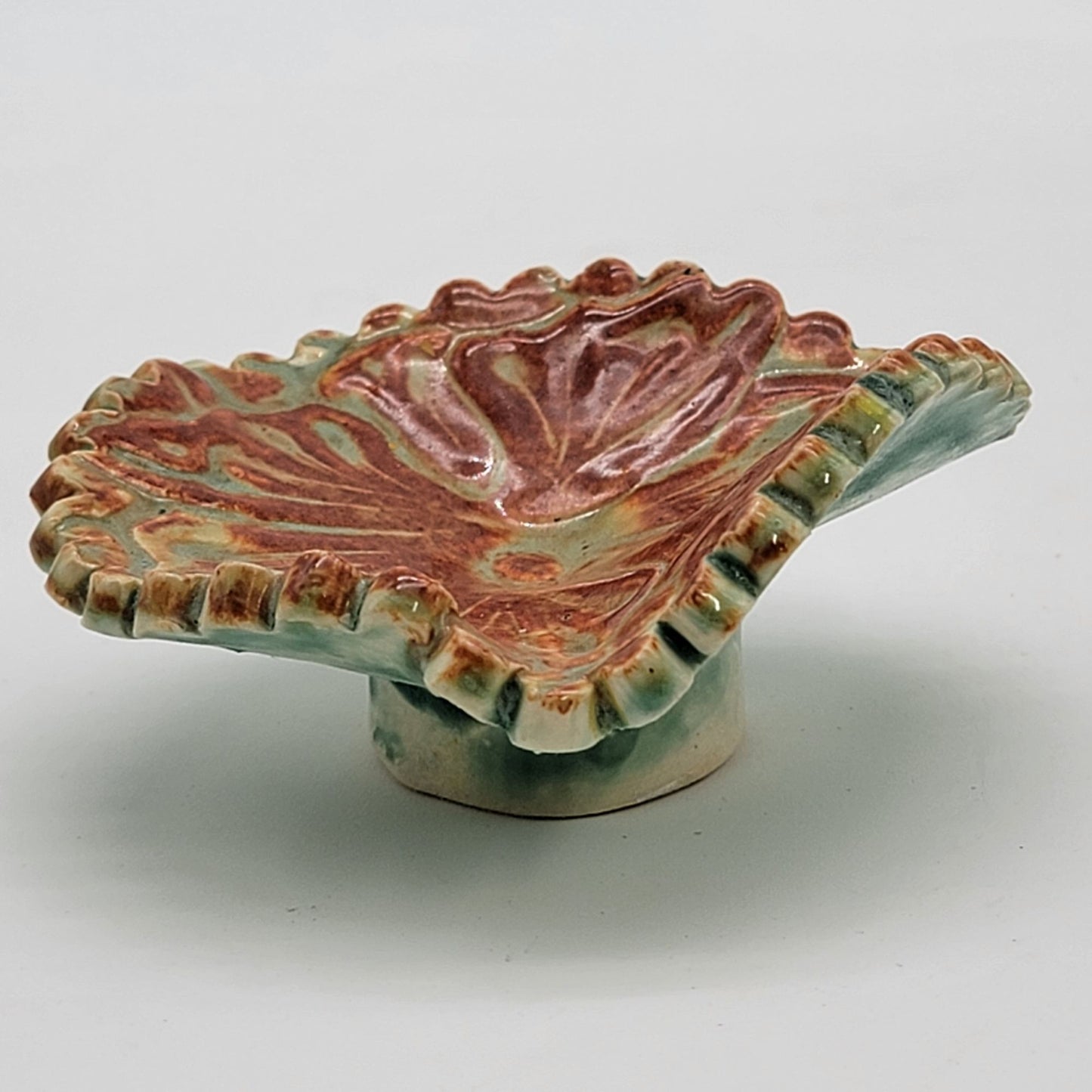 Vintage Handcrafted Pottery Scalloped Dish