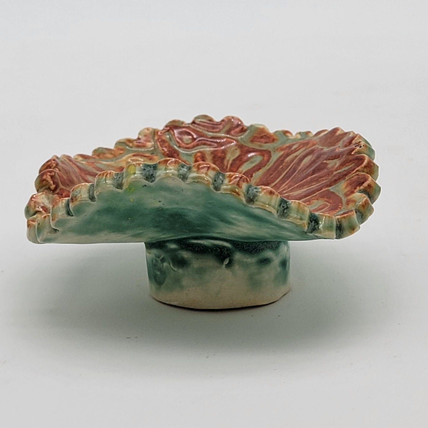Vintage Handcrafted Pottery Scalloped Dish