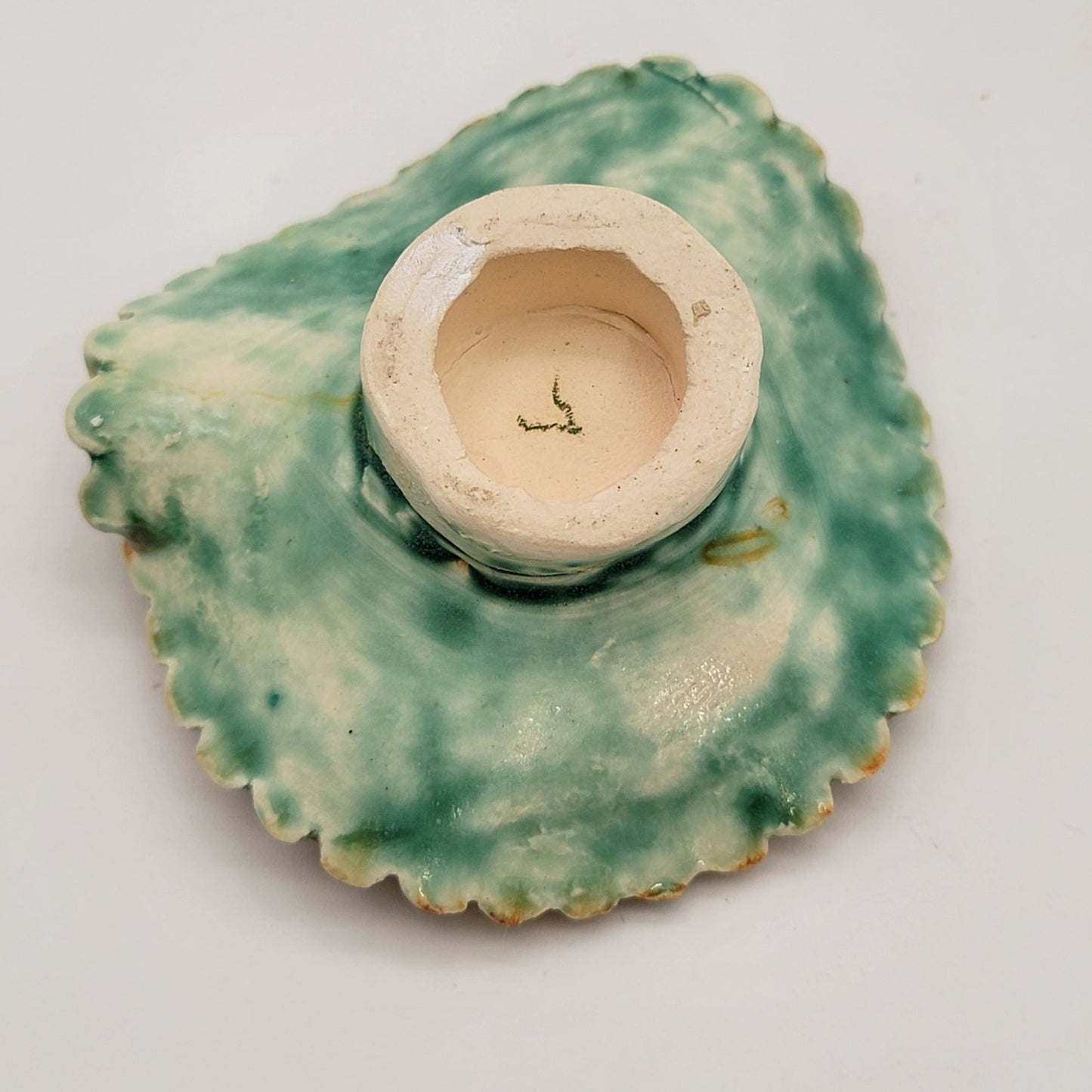 Vintage Handcrafted Pottery Scalloped Dish