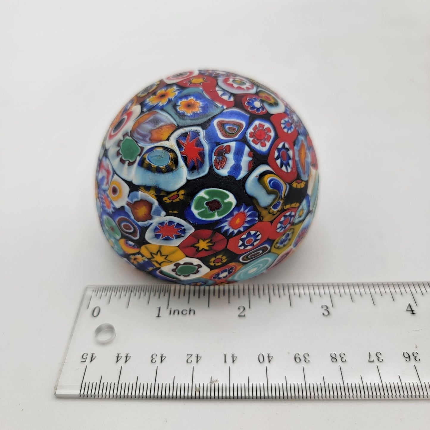 Vintage Murano Attica Murrina Art Glass Paperweight Closepacked Millefiori