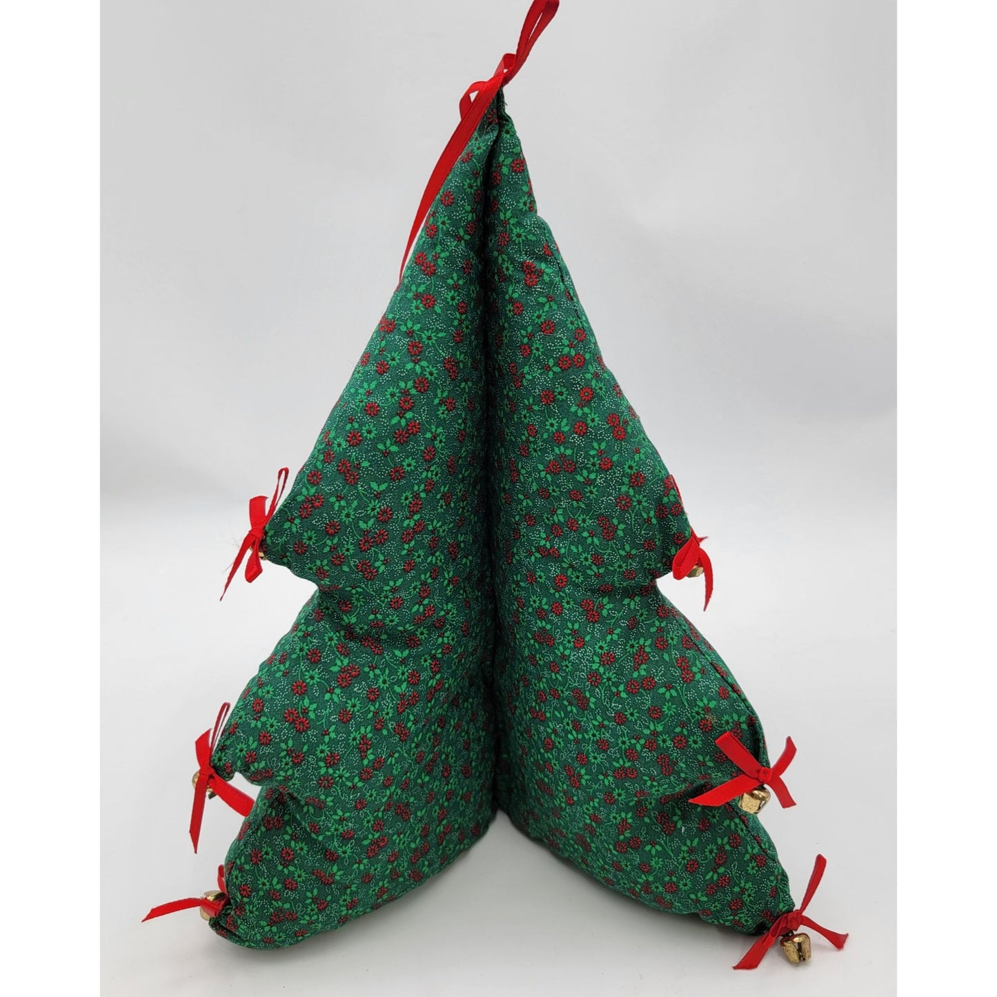 Handmade Plush Christmas Tree With Bells & Bows
