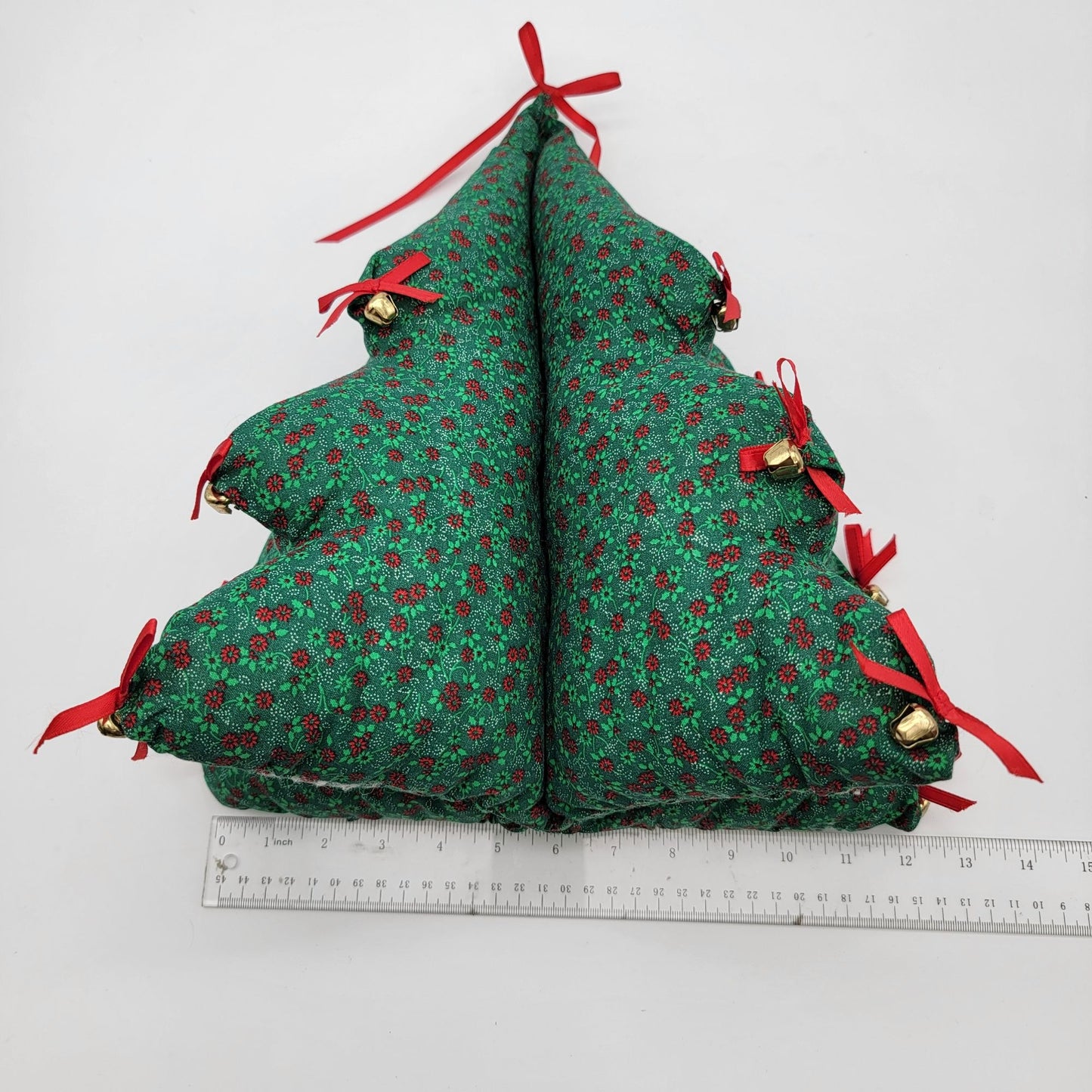 Handmade Plush Christmas Tree With Bells & Bows