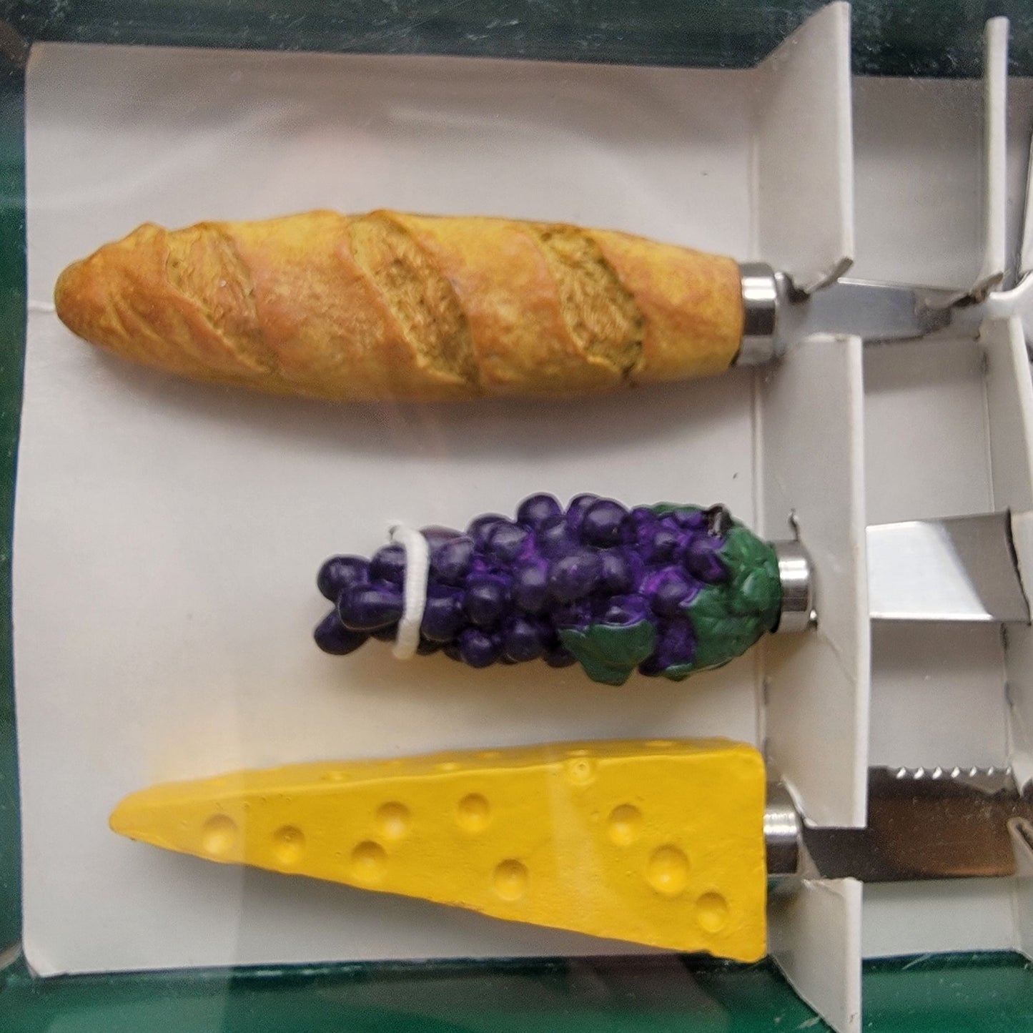 Boston Warehouse 1996 Cheese Serving Set Of 3 With Knife Spreader & Slicer In Original Box