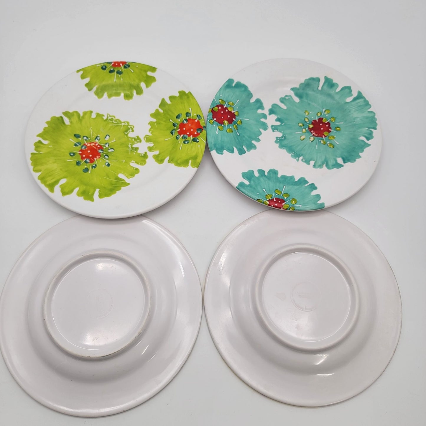 Laurie Gates Melamine Floral Plates Set Of 4
