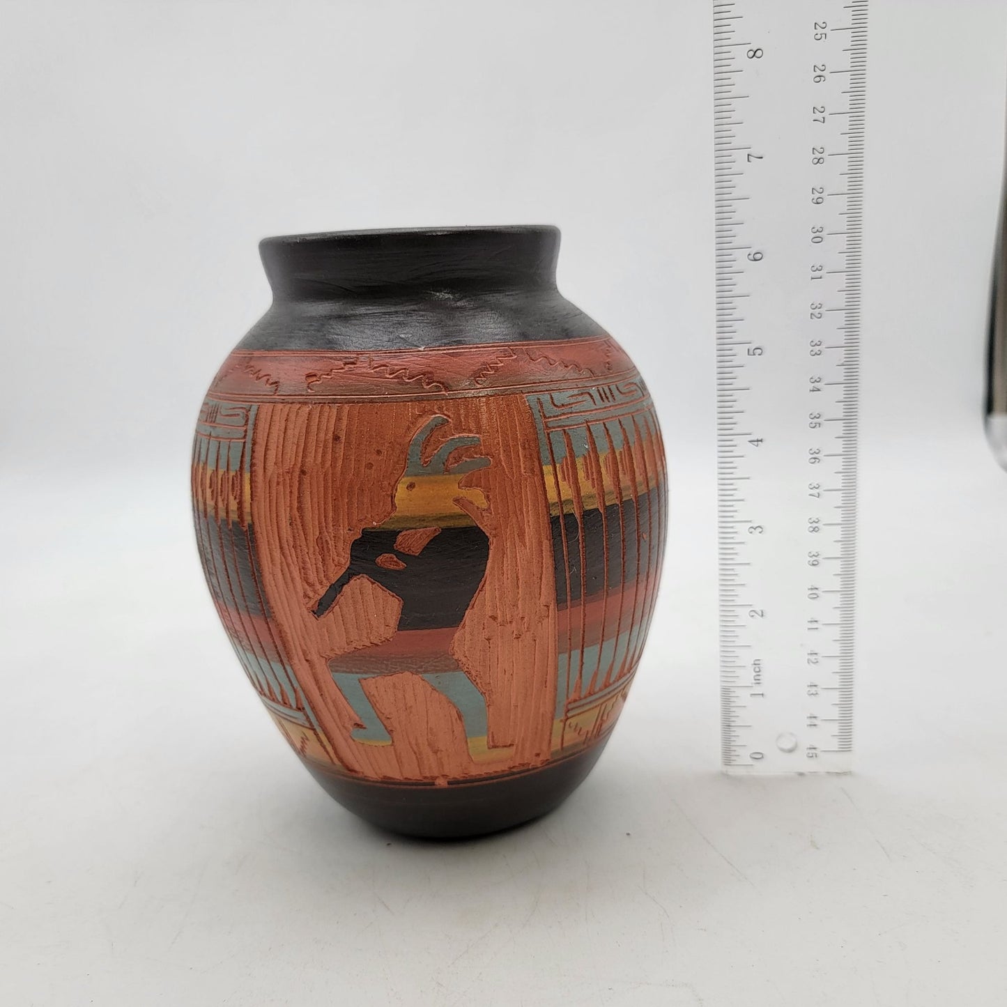 Vintage Navajo Pottery Vase With Kokopelli Design