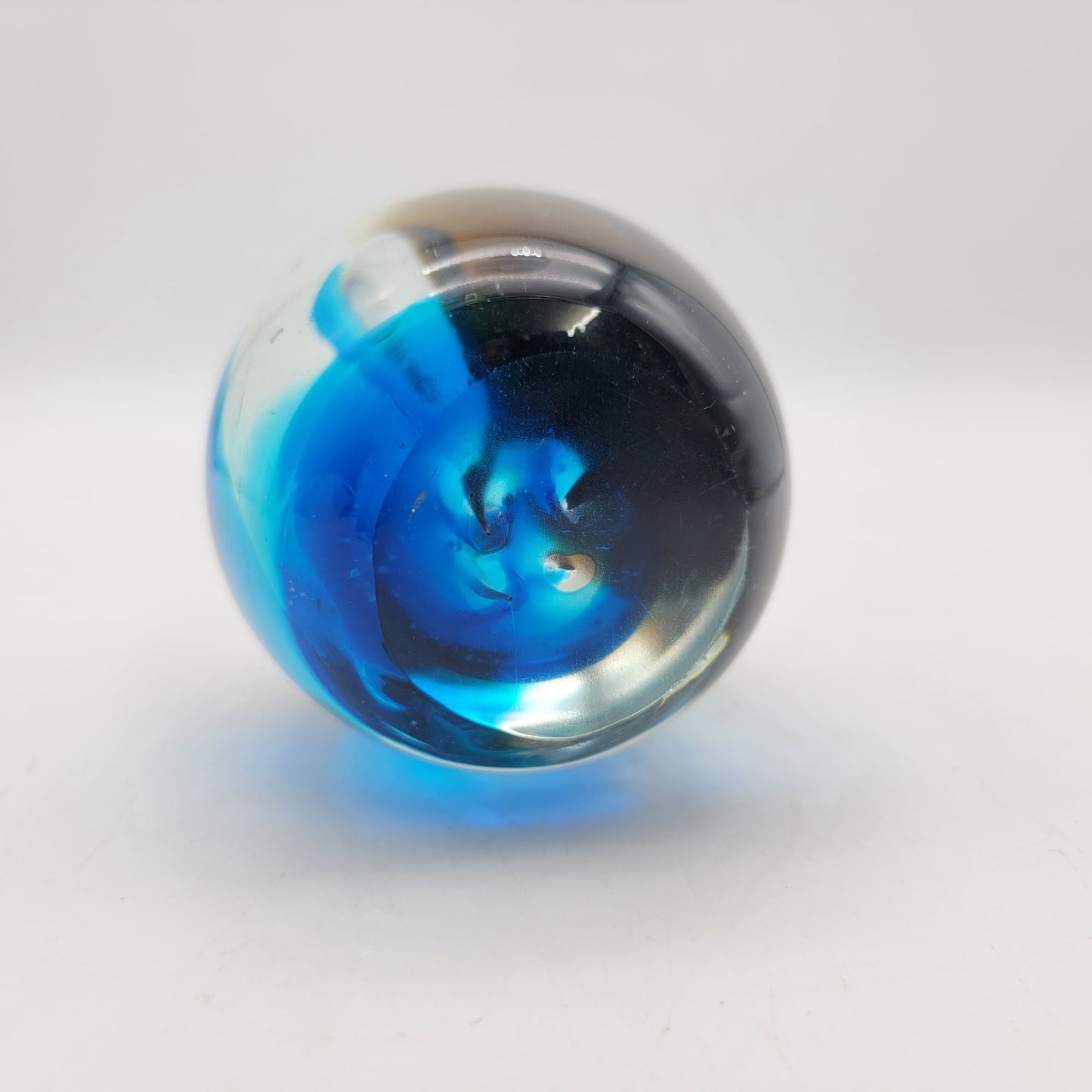 Blue & Black Art Glass Paperweight