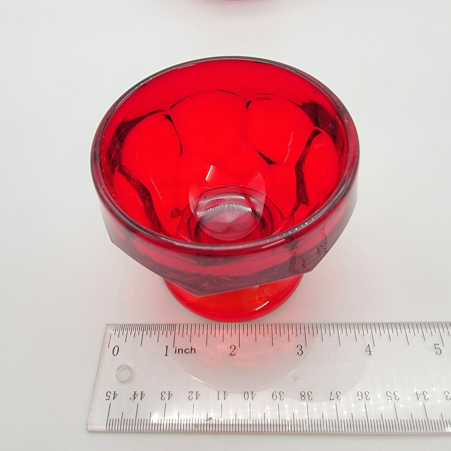 Vintage Fenton Georgian Ruby Red Sherbet Glasses Set Of 3