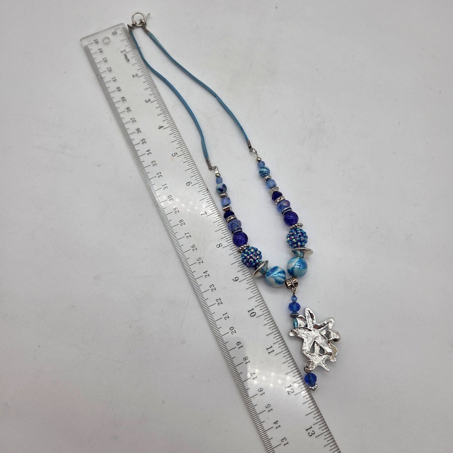 OOAK Handmade Beaded Starfish Cluster Pendant Necklace