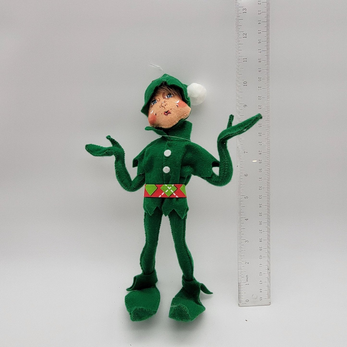 Annalee Christmas Green Elf Doll 10.5"