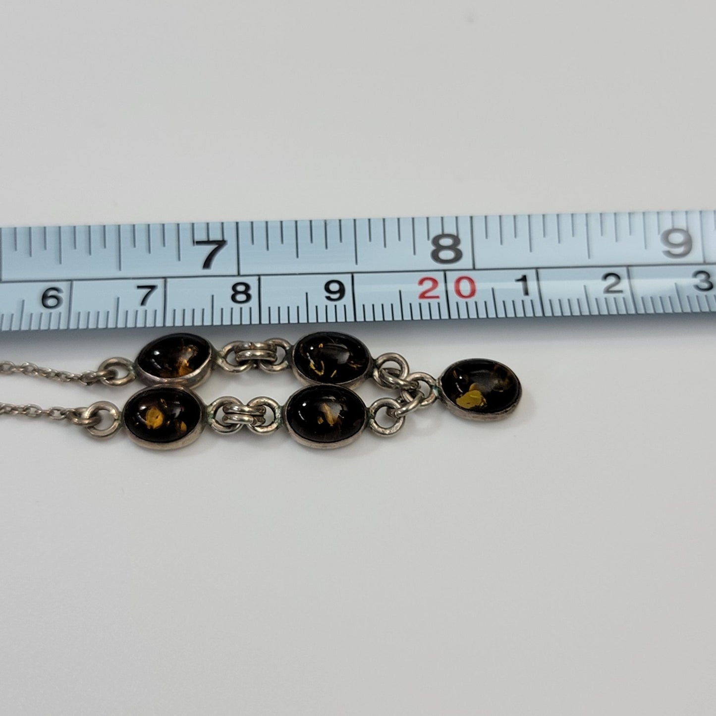 Vintage 5 Stone Baltic Amber Necklace