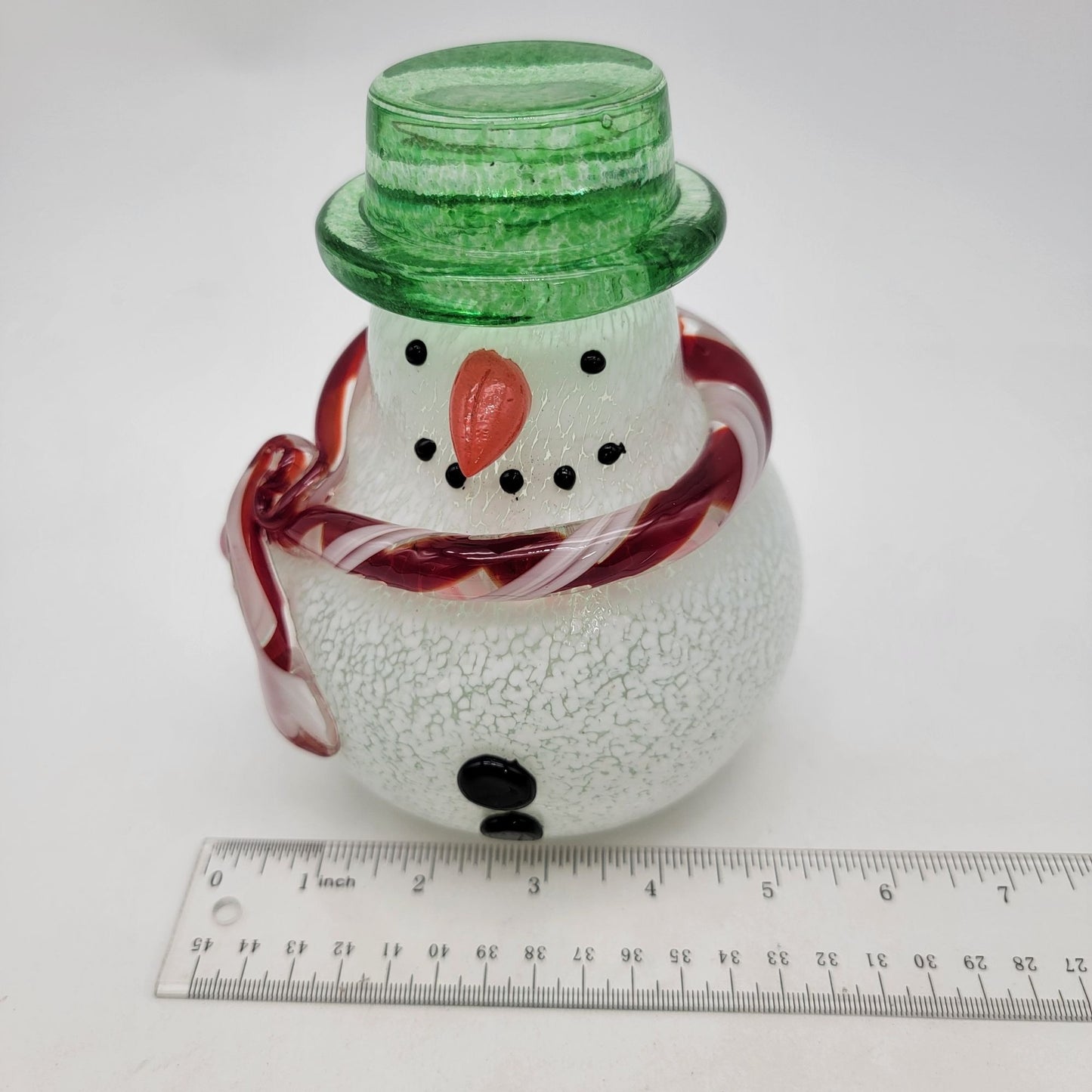 Art Glass Snowman Sculpture