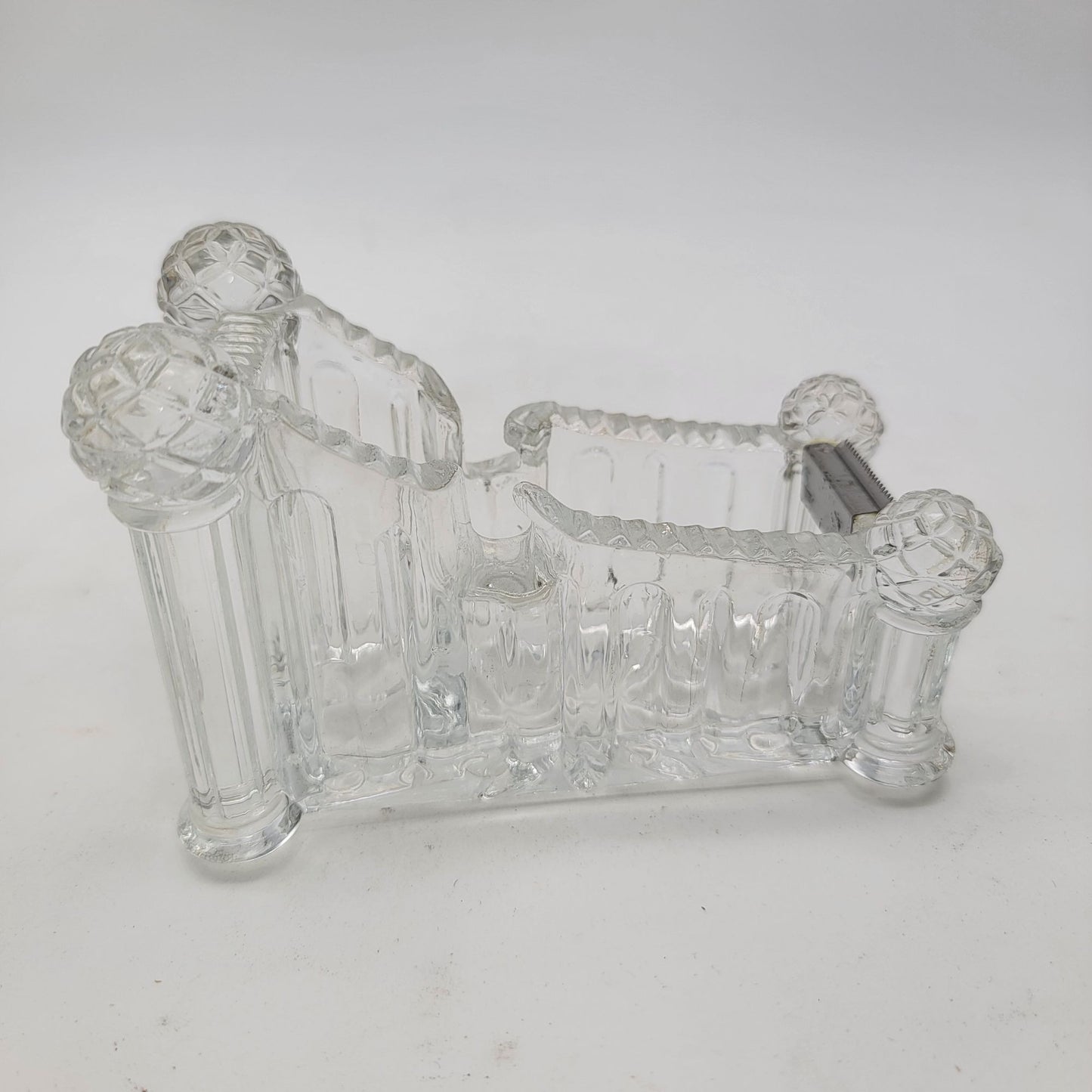 Vintage Crystal Clear Lead Crystal Tape Dispenser