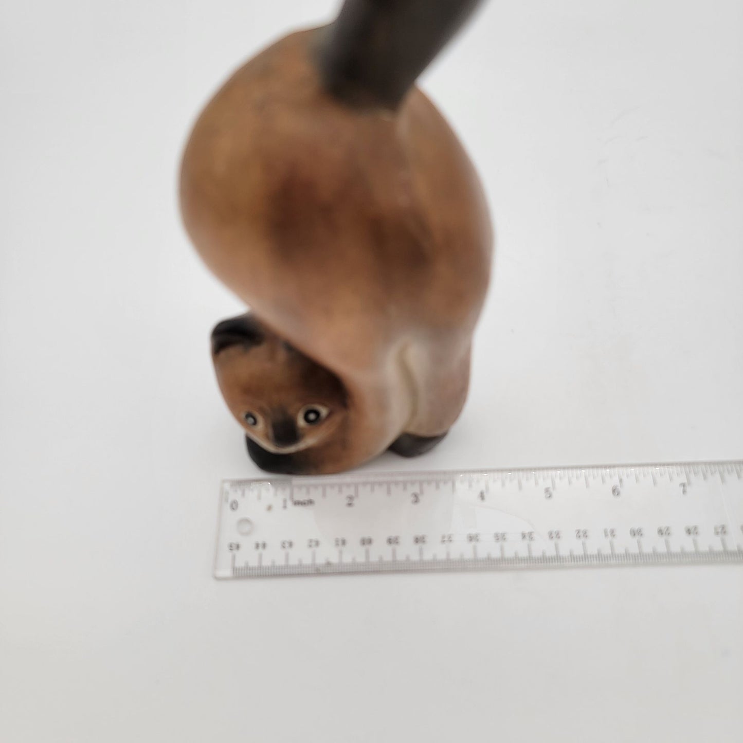Vintage Carved Wooden Siamese Cat Figure