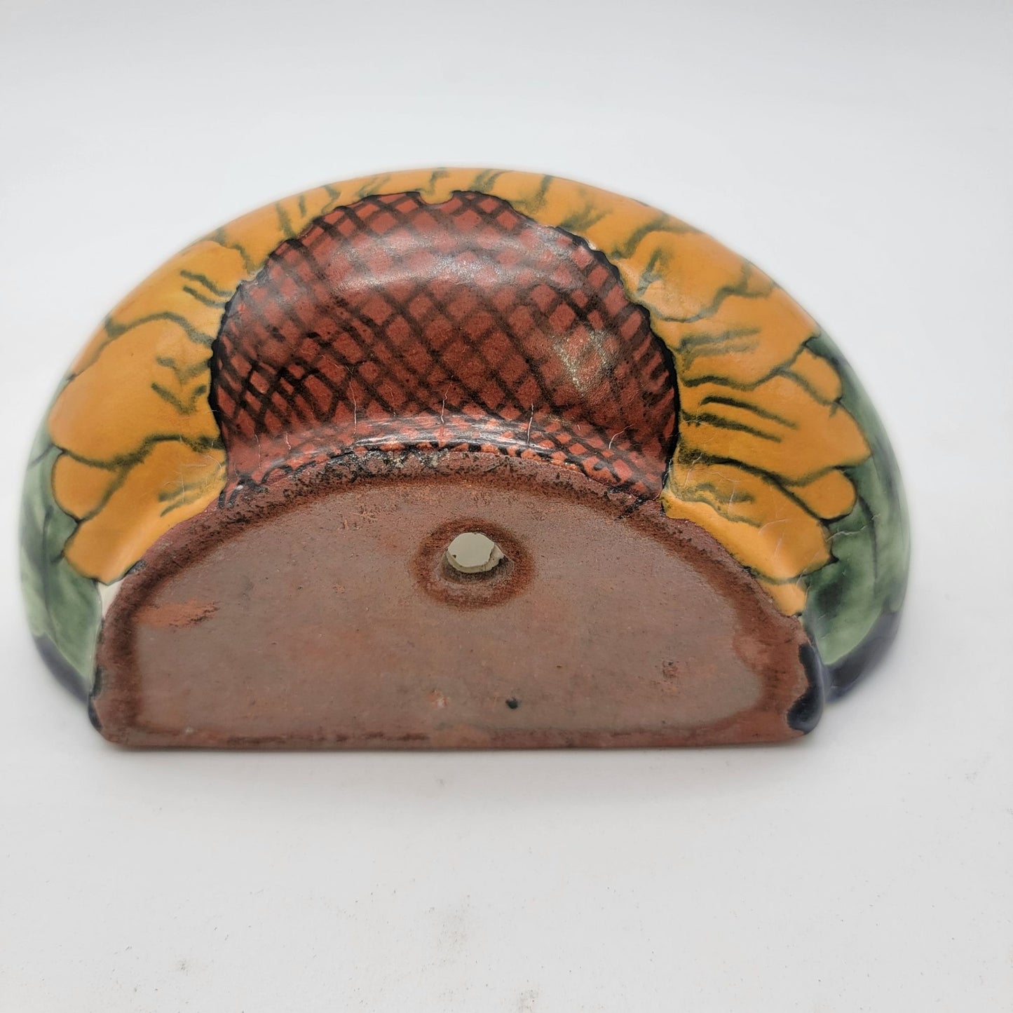 Hand-Painted Talavera Mexican Pottery Sunflower Wall Pocket Planter