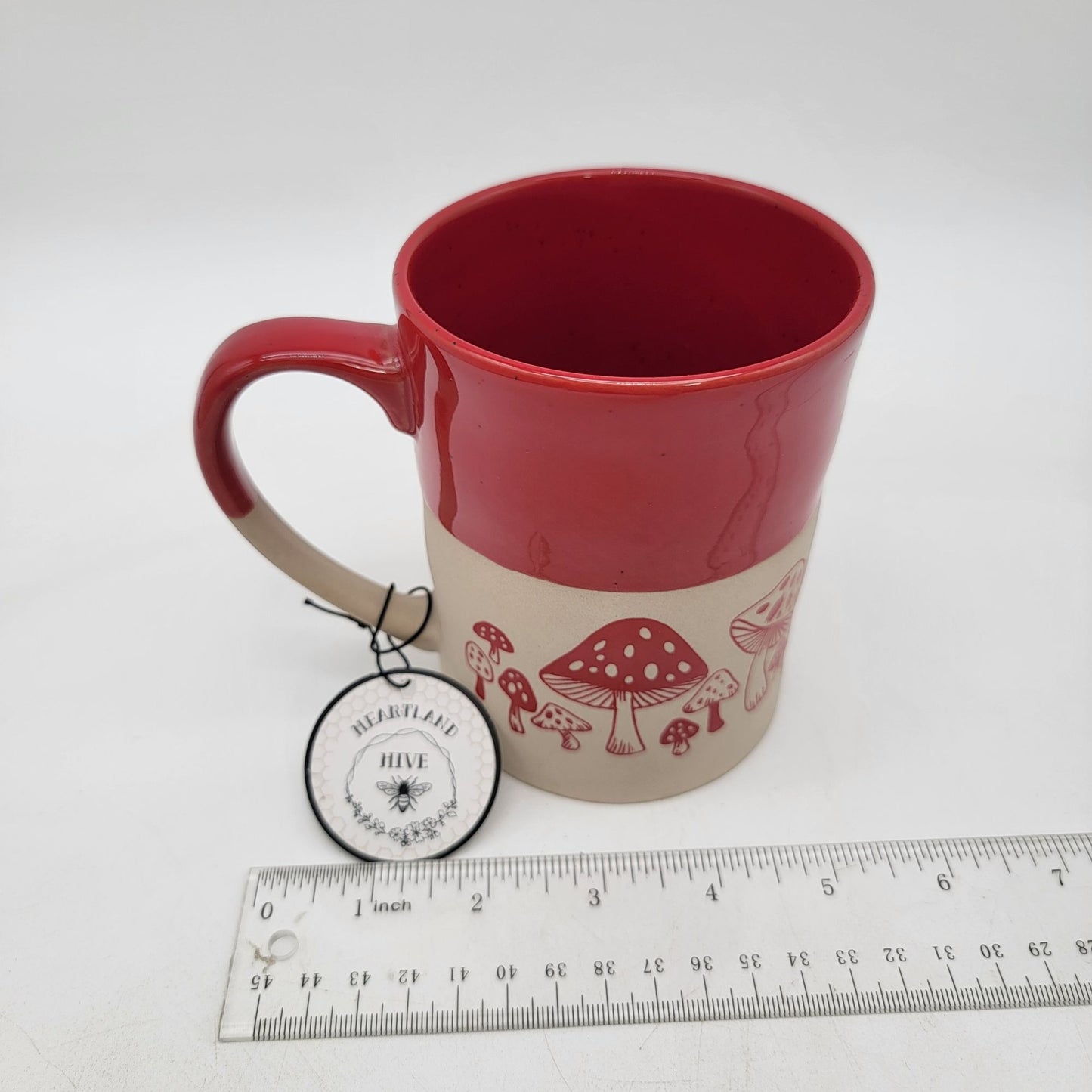 Heartland Hive Red Mushroom Ceramic Mug NEW
