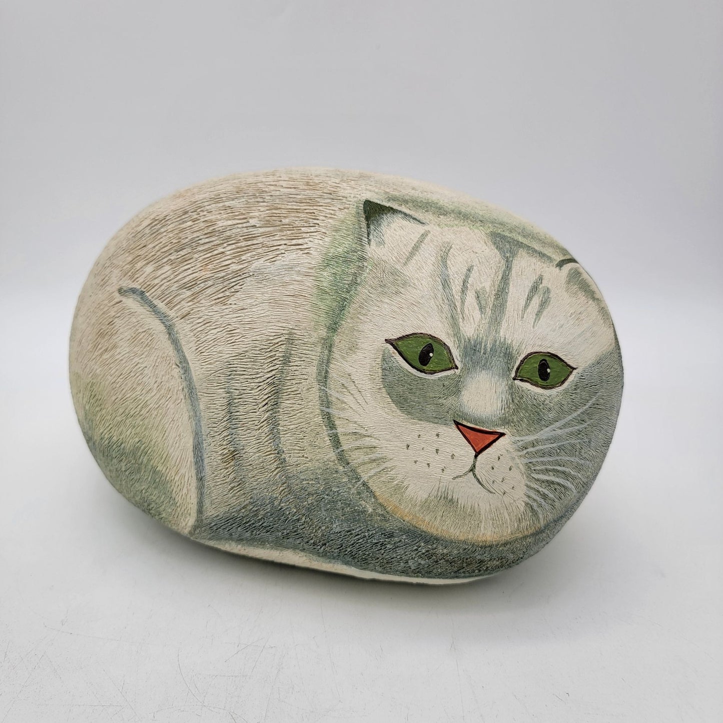 Cat Hand-Painted Faux Stone Sculptur
